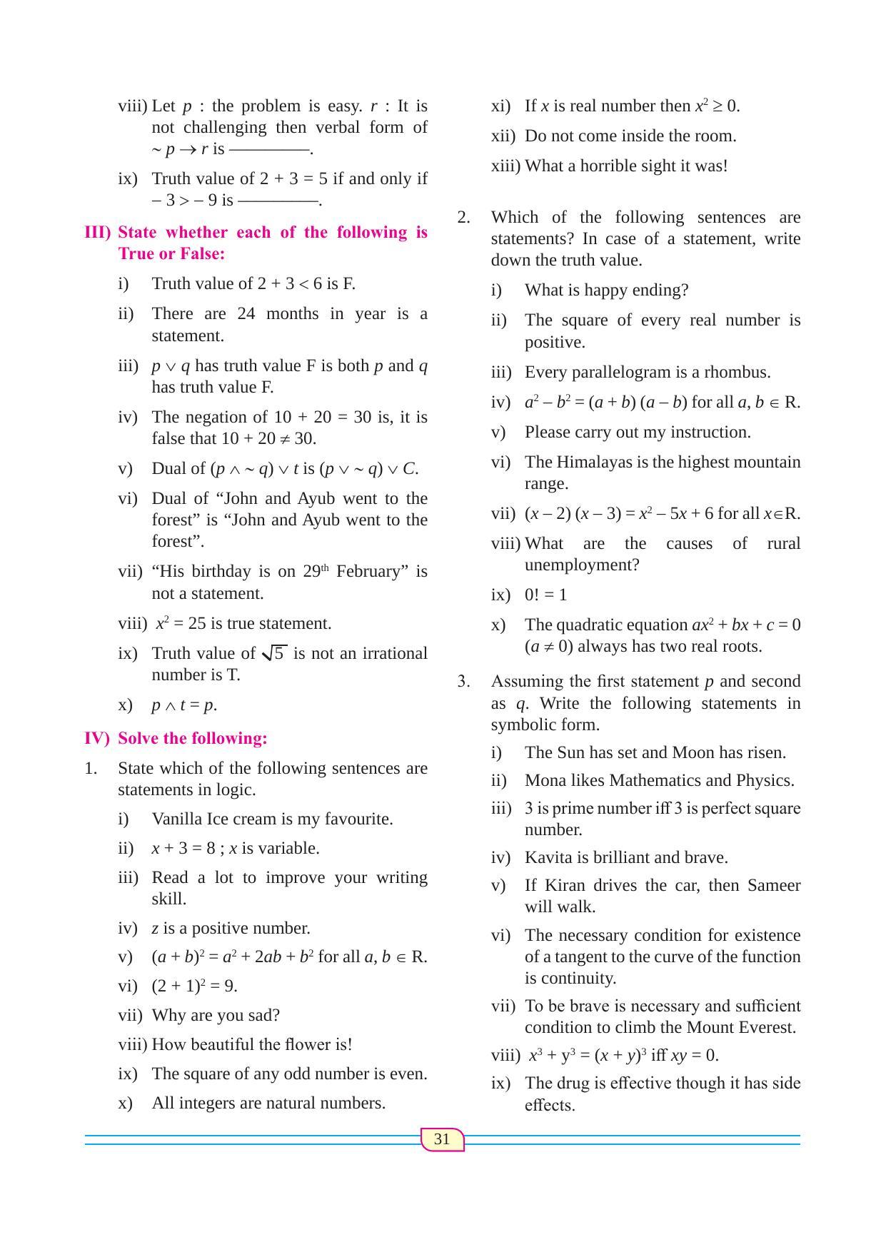 Maharashtra Board Class 12 Maths (Commerce) (Part 1) Textbook - Page 41