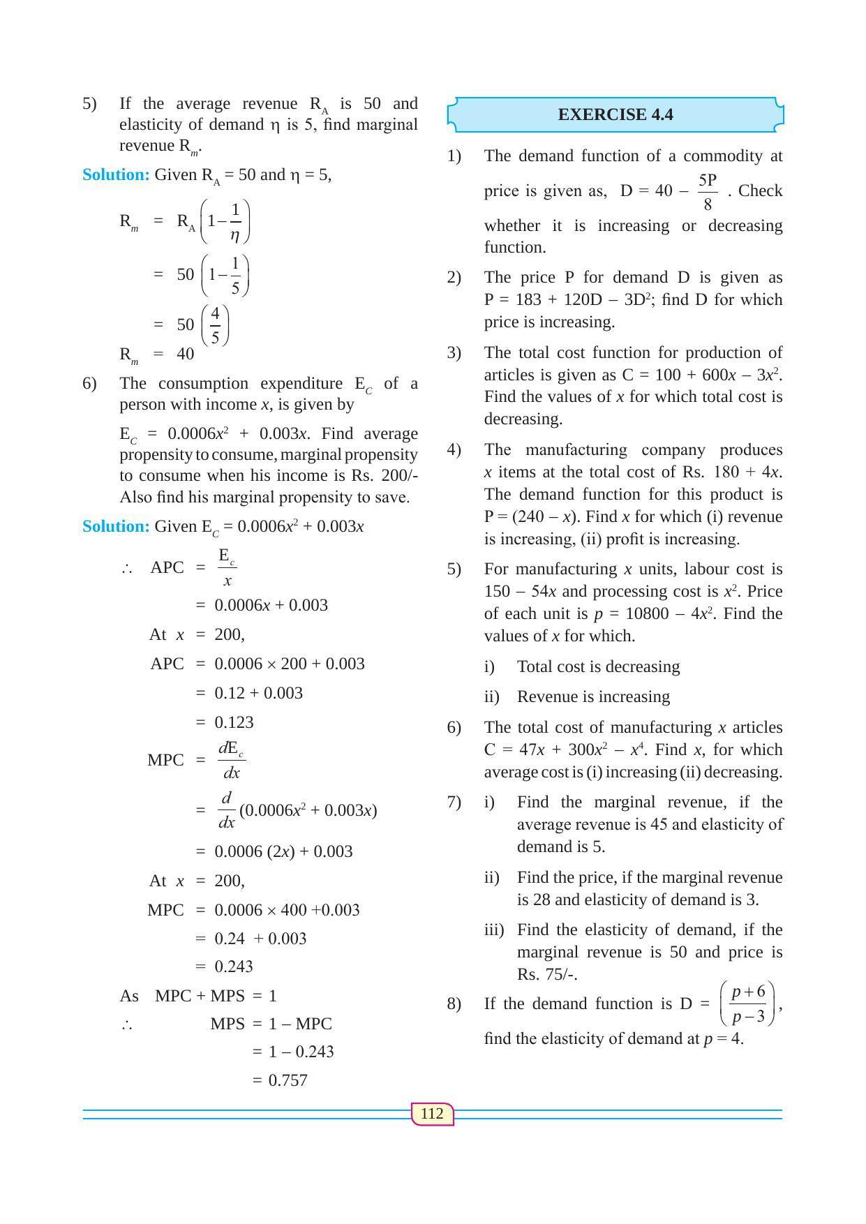 Maharashtra Board Class 12 Maths (Commerce) (Part 1) Textbook - Page 122