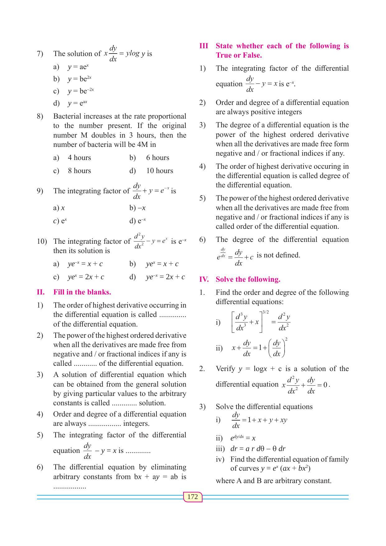 Maharashtra Board Class 12 Maths (Commerce) (Part 1) Textbook - Page 182