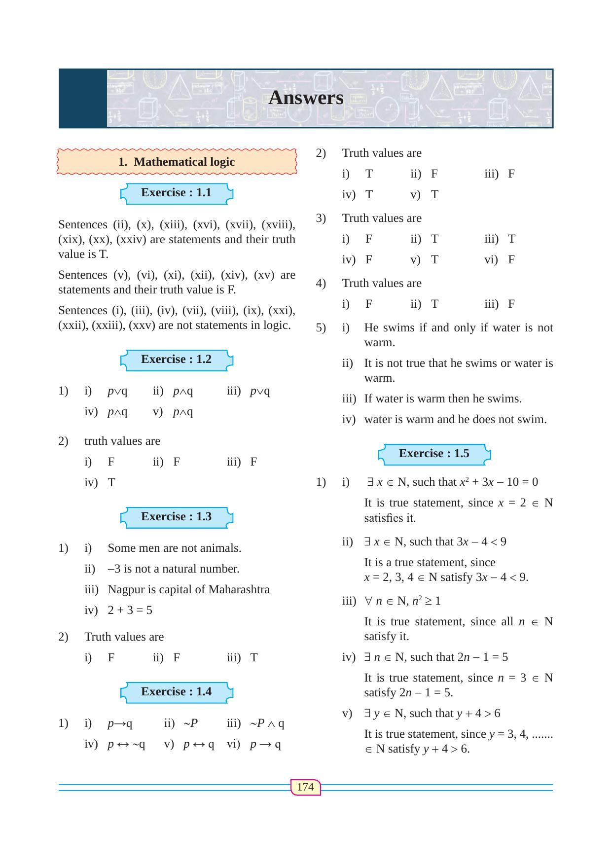 Maharashtra Board Class 12 Maths (Commerce) (Part 1) Textbook - Page 184