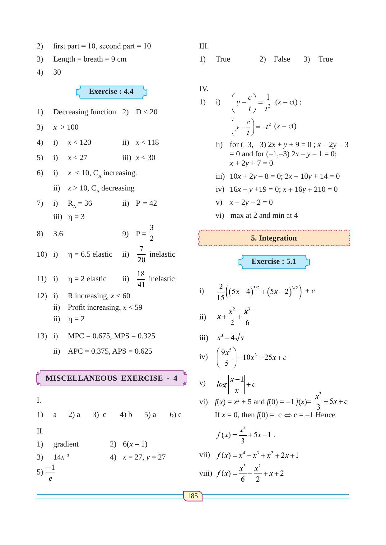 Maharashtra Board Class 12 Maths (Commerce) (Part 1) Textbook - Page 195