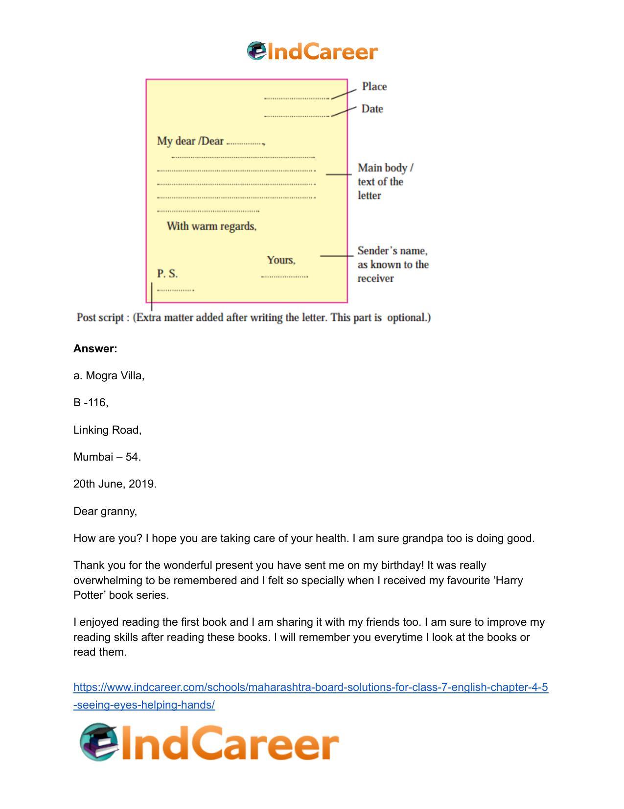 Maharashtra Board Solutions for Class 7- English: Chapter 4.5- Seeing Eyes Helping Hands - Page 3