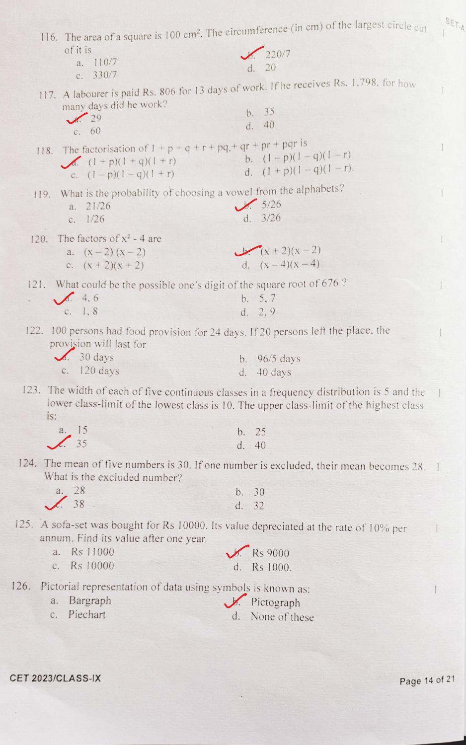 Rashtriya Military School 2023 Class 9 Question Paper - Page 13