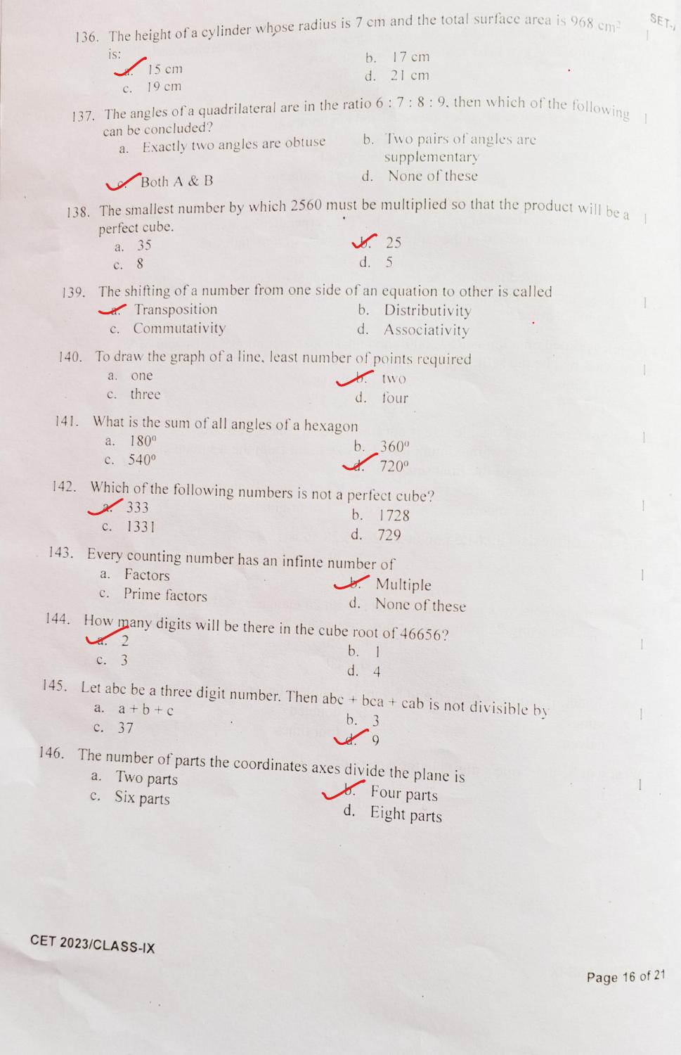 Rashtriya Military School 2023 Class 9 Question Paper - Page 15