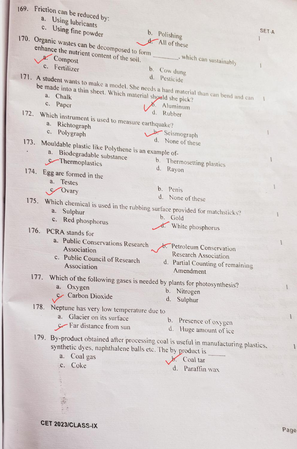 Rashtriya Military School 2023 Class 9 Question Paper - Page 18