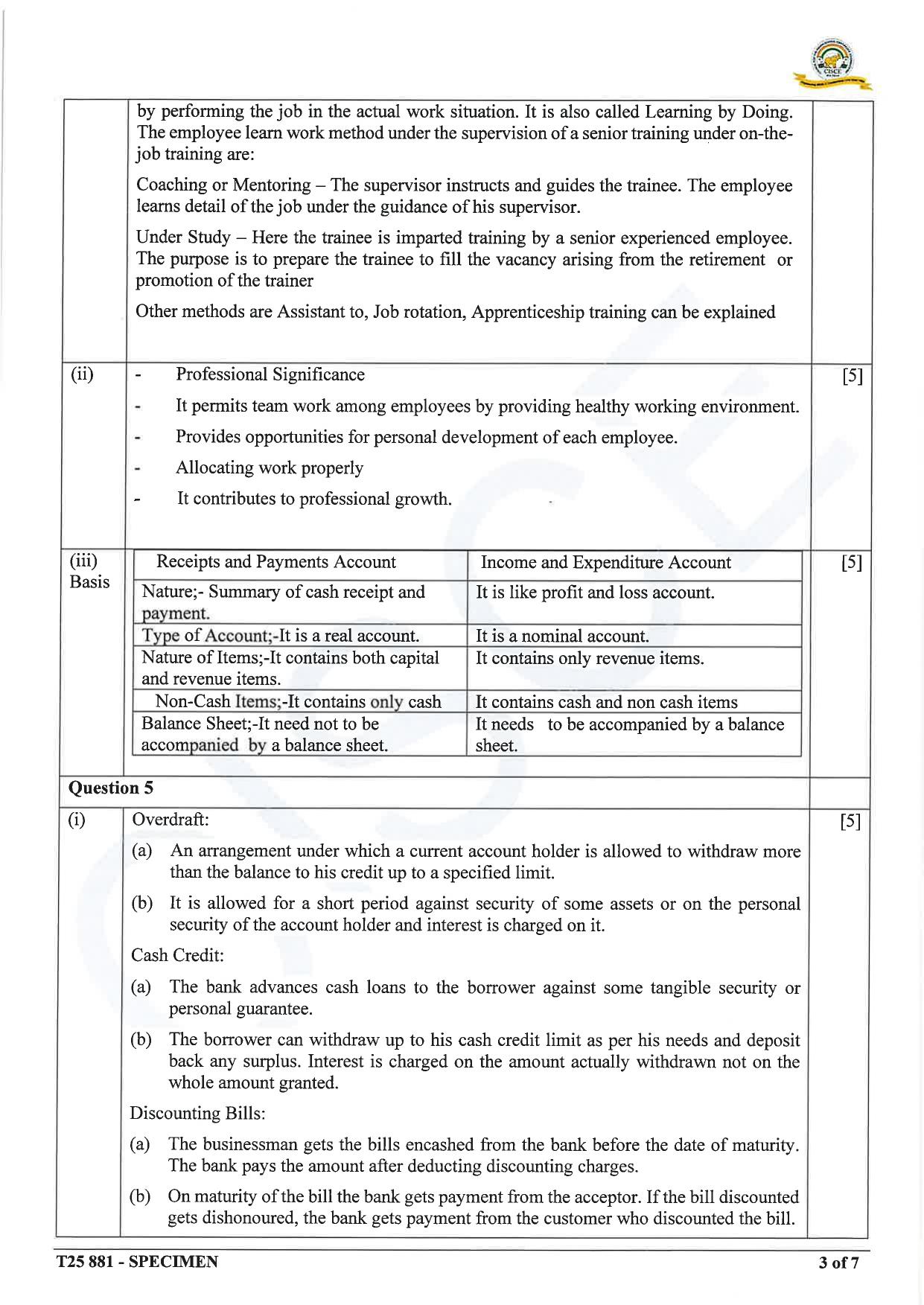 ICSE Class 10 2025 Commercial Applications (QP & MS) Specimen Paper - Page 13