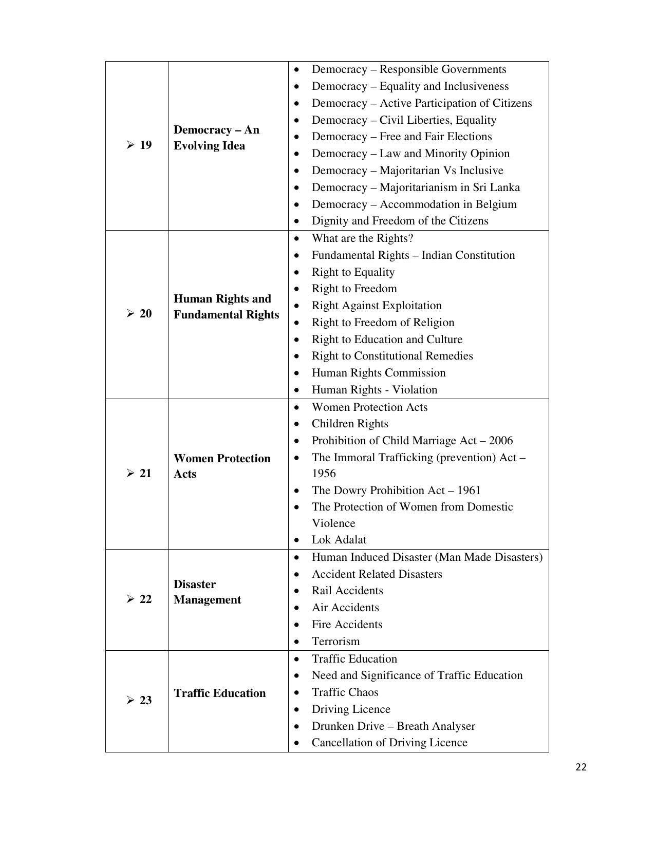 Telangana Board Social Studies (Classes VI to X) Syllabus - English Medium - Page 22