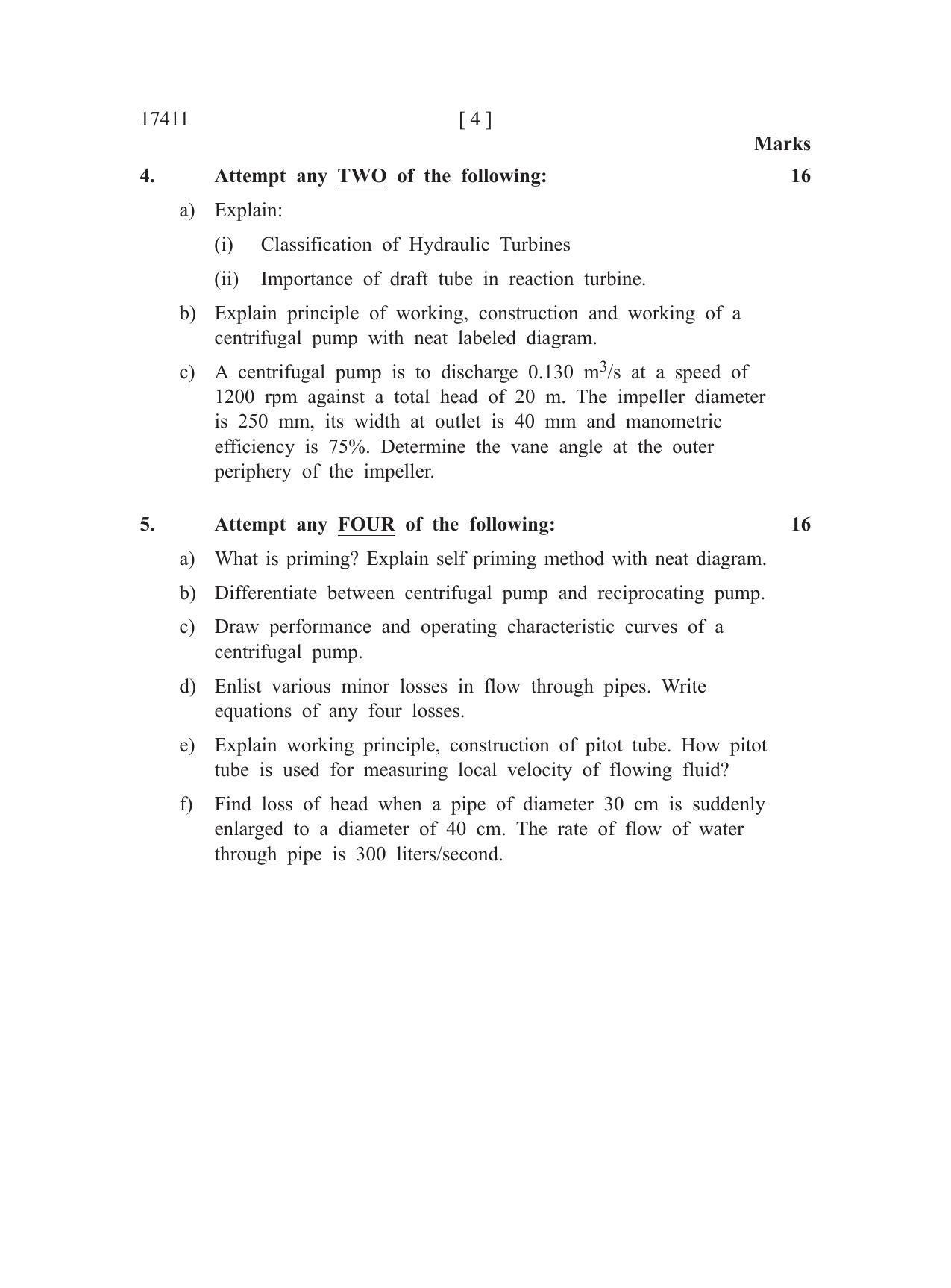 MSBTE Summer Question Paper 2019 - FLUID MECHANICS AND MACHINERY - Page 4