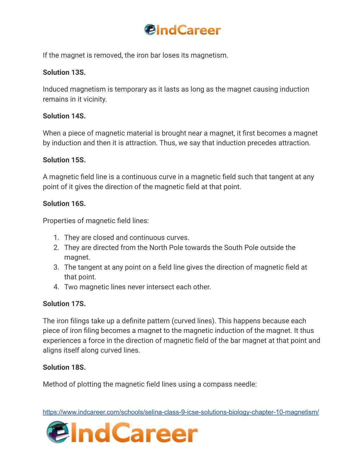 Selina Class 9 ICSE Solutions Biology : Chapter 10- Magnetism - Page 5