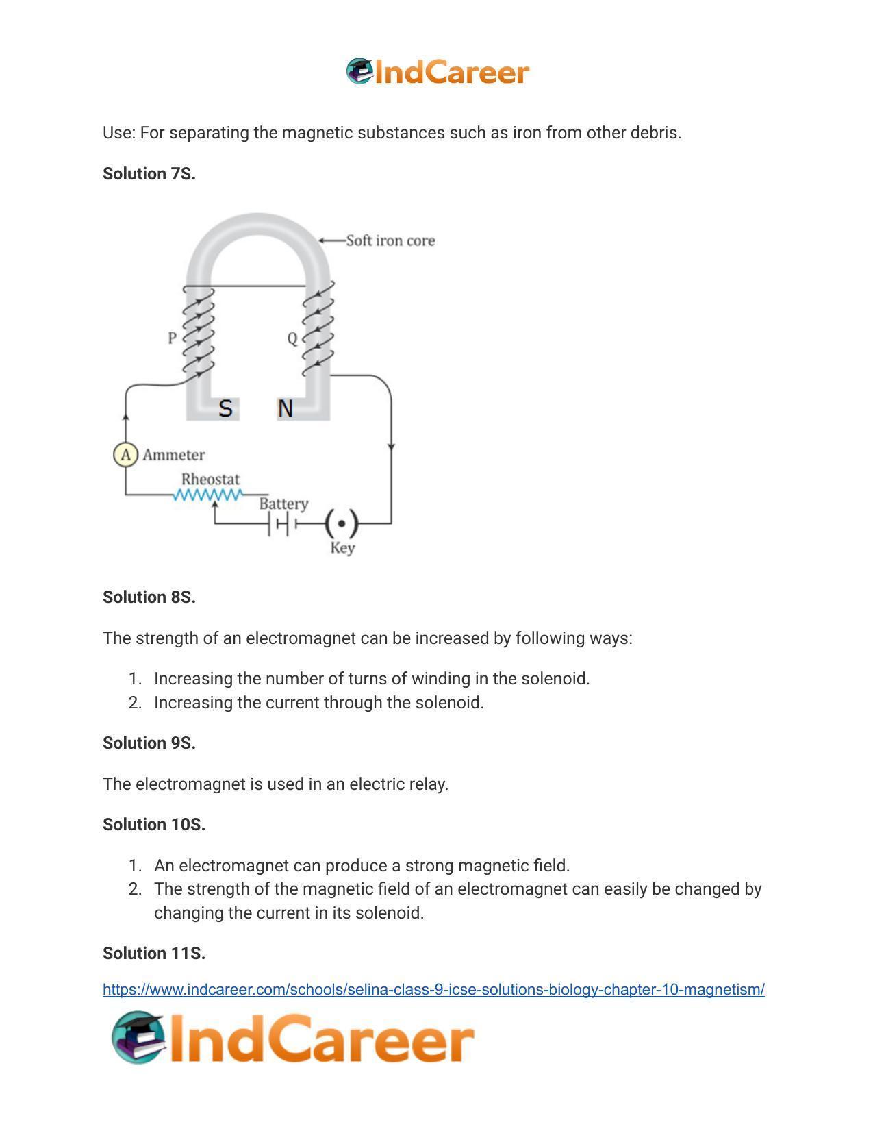 Selina Class 9 ICSE Solutions Biology : Chapter 10- Magnetism - Page 12