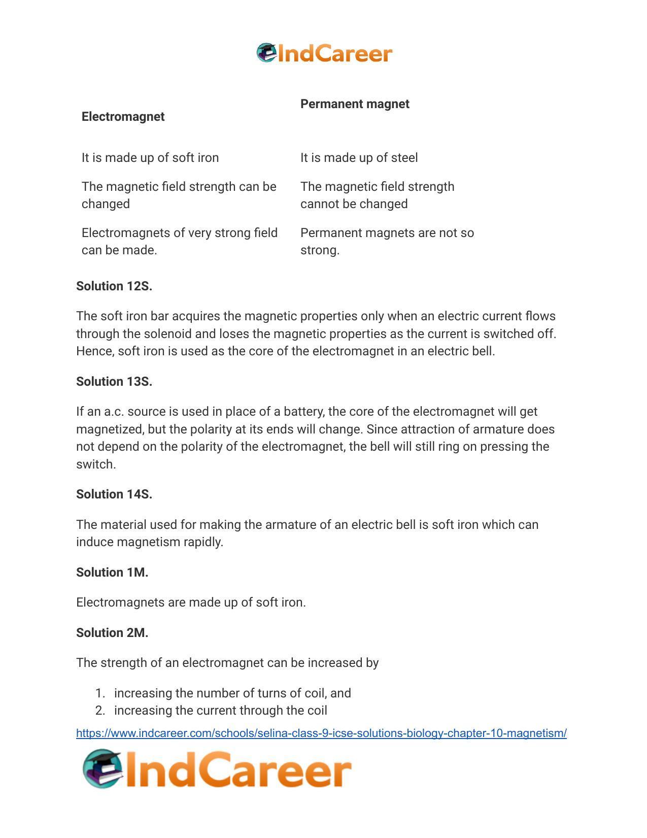 Selina Class 9 ICSE Solutions Biology : Chapter 10- Magnetism - Page 13