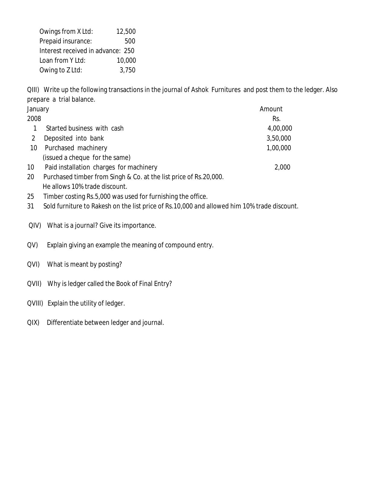 CBSE Worksheets for Class 11 Accountancy Assignment 9 - Page 2