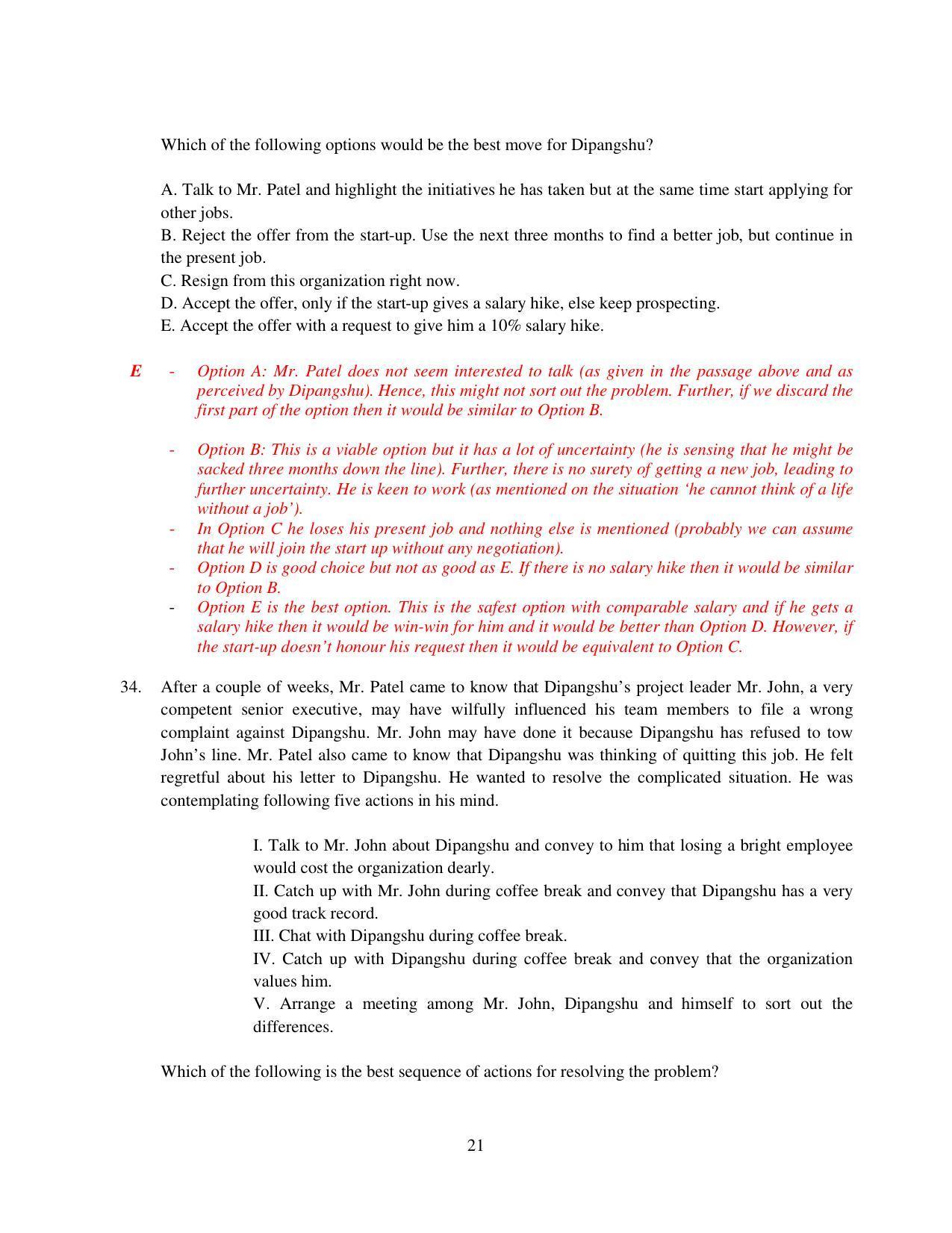 XAT 2015 Set D Question Papers - Page 22
