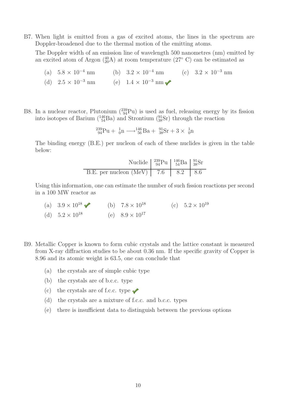 TIFR GS 2012 Physics X Question Paper - Page 12