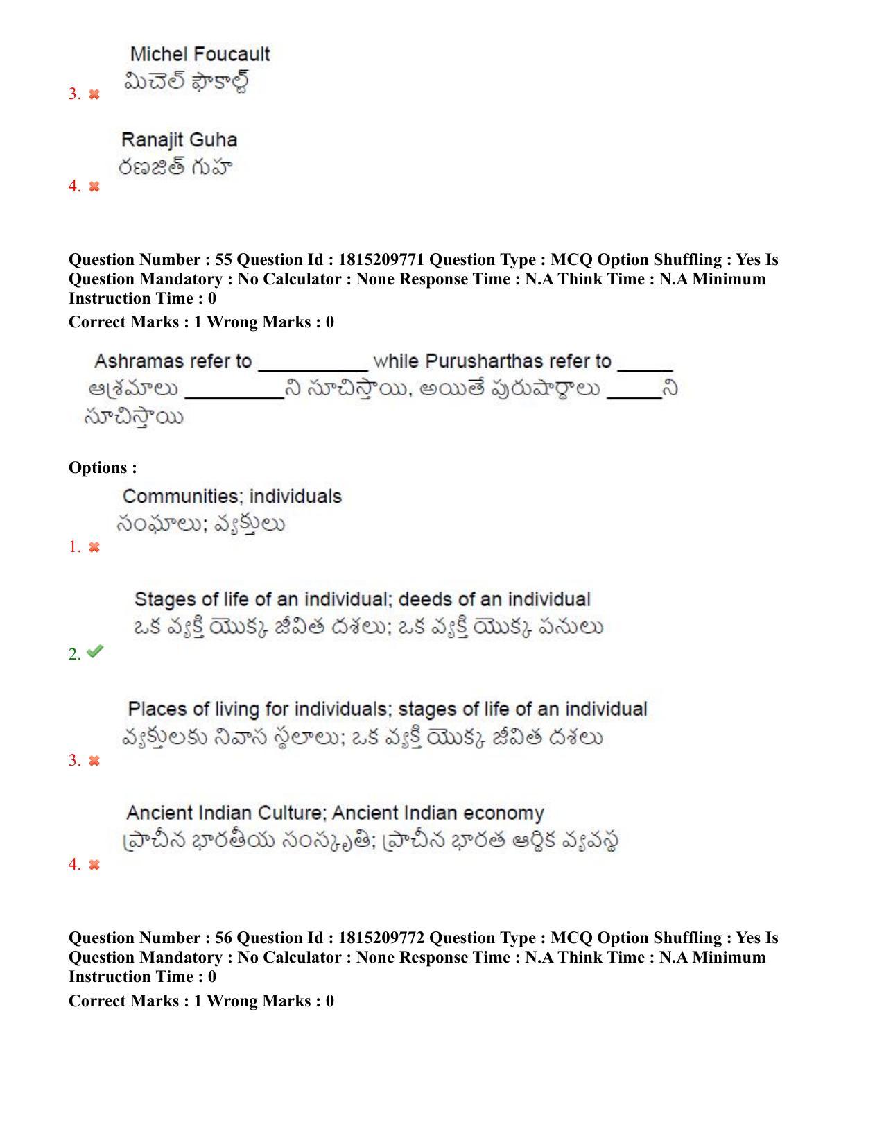 TS CPGET 2023 M A Sociology (Shift 3) Question Paper with Answer Key - Page 42
