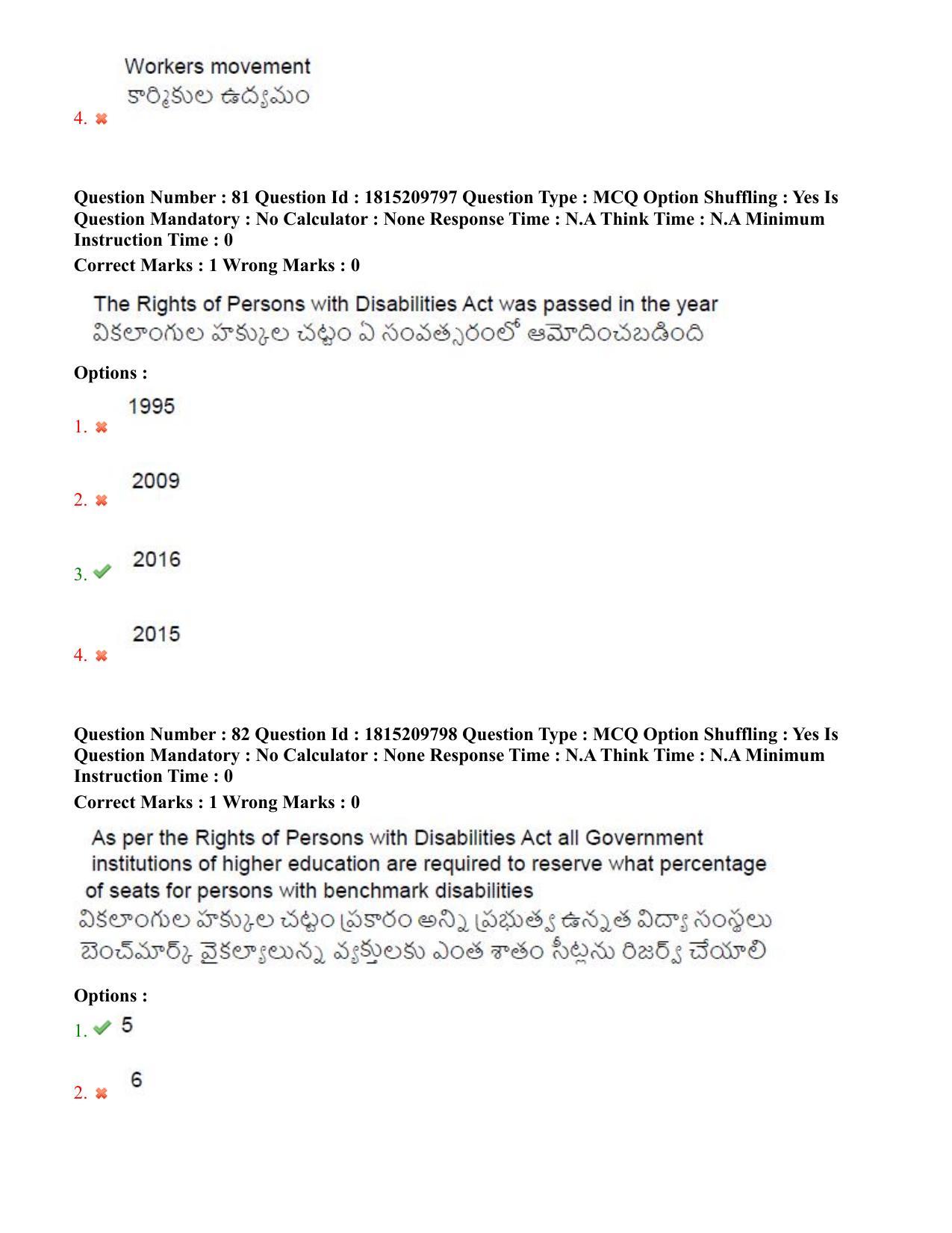 TS CPGET 2023 M A Sociology (Shift 3) Question Paper with Answer Key - Page 60