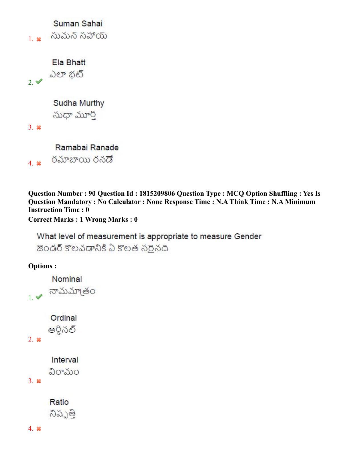 TS CPGET 2023 M A Sociology (Shift 3) Question Paper with Answer Key - Page 65