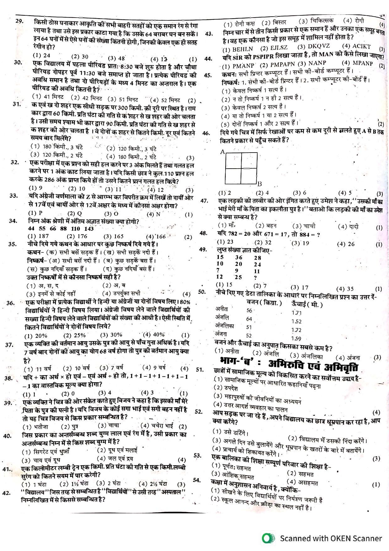 Rajasthan PTET 2021 Question Paper - Page 2