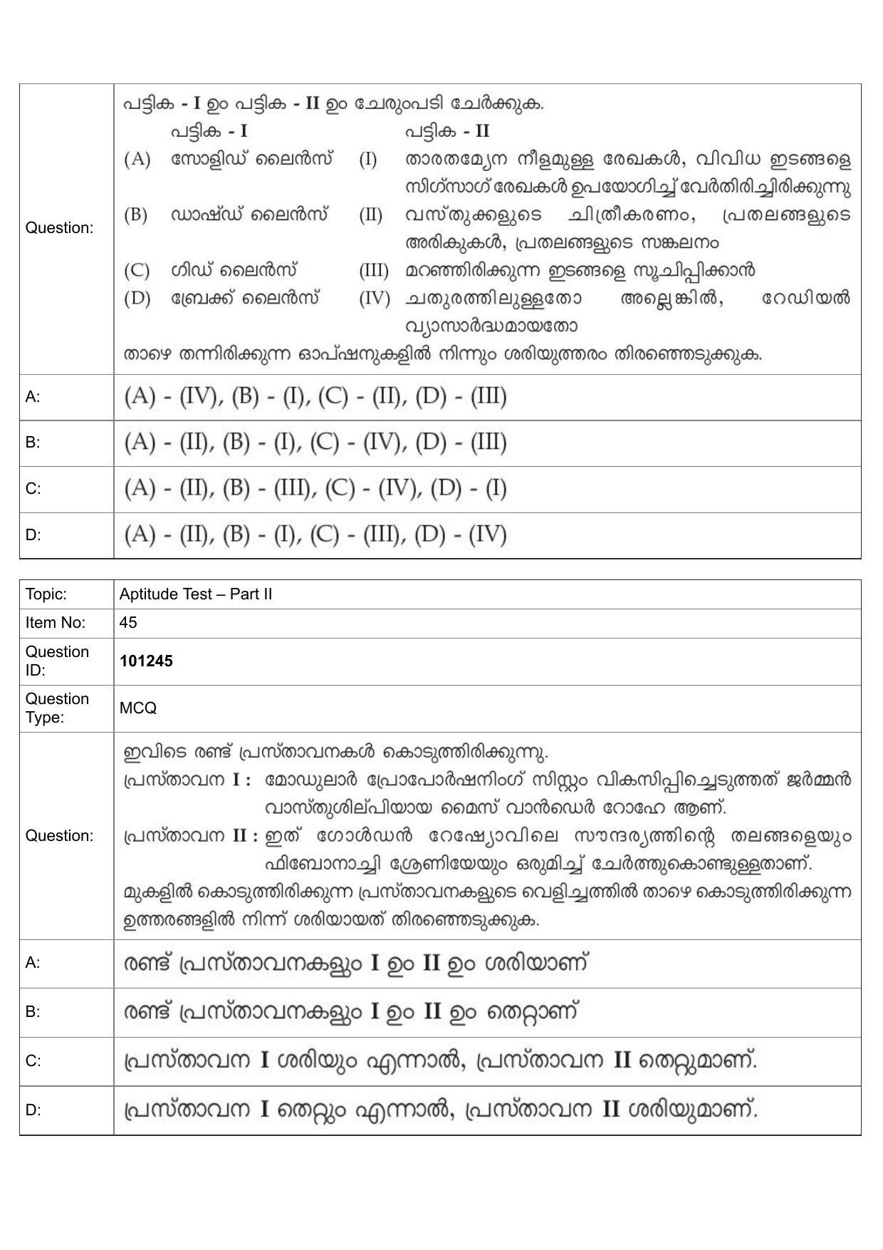 JEE Mains 2022: B Arch & B Planning Malayalam (Shift 1) 30-07-2022 Question Paper - Page 19
