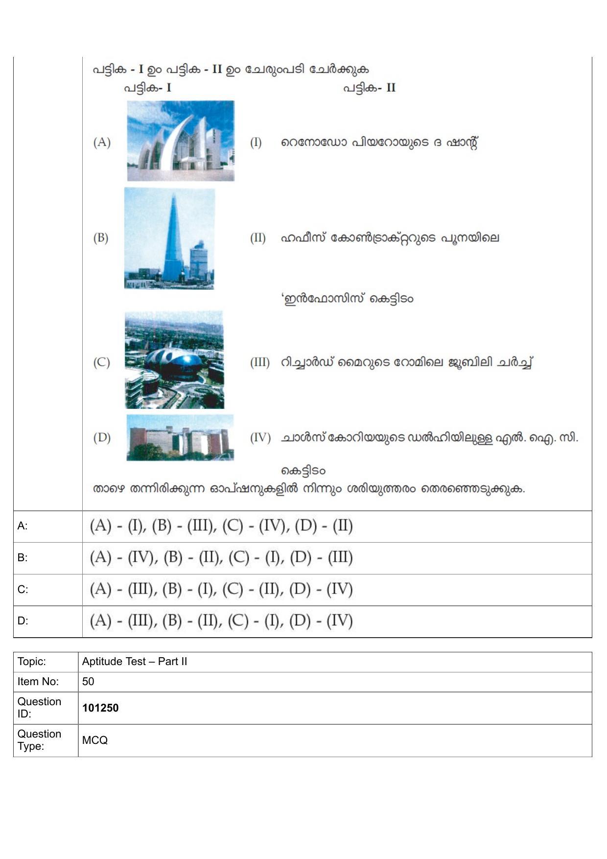 JEE Mains 2022: B Arch & B Planning Malayalam (Shift 1) 30-07-2022 Question Paper - Page 22