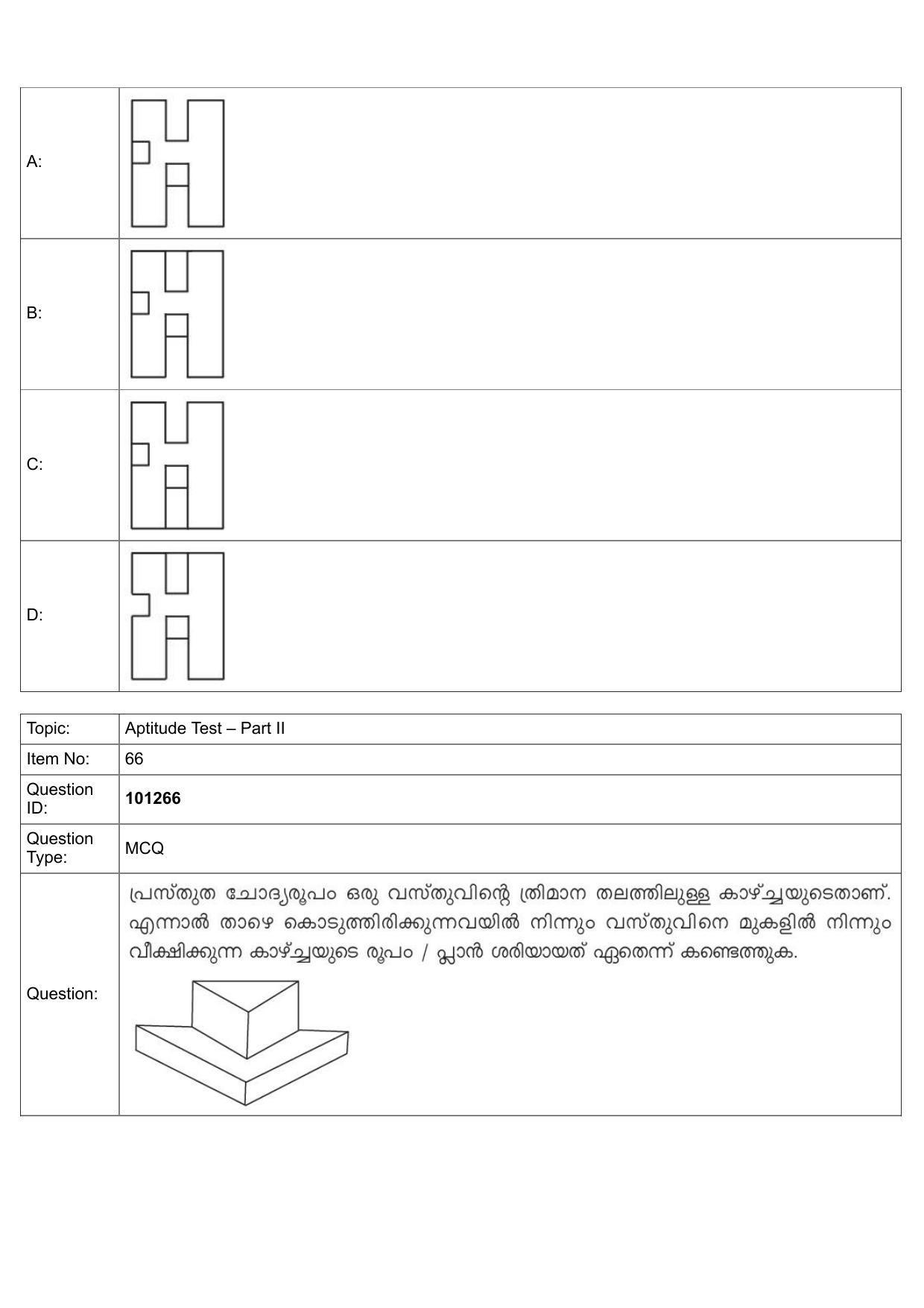 JEE Mains 2022: B Arch & B Planning Malayalam (Shift 1) 30-07-2022 Question Paper - Page 38