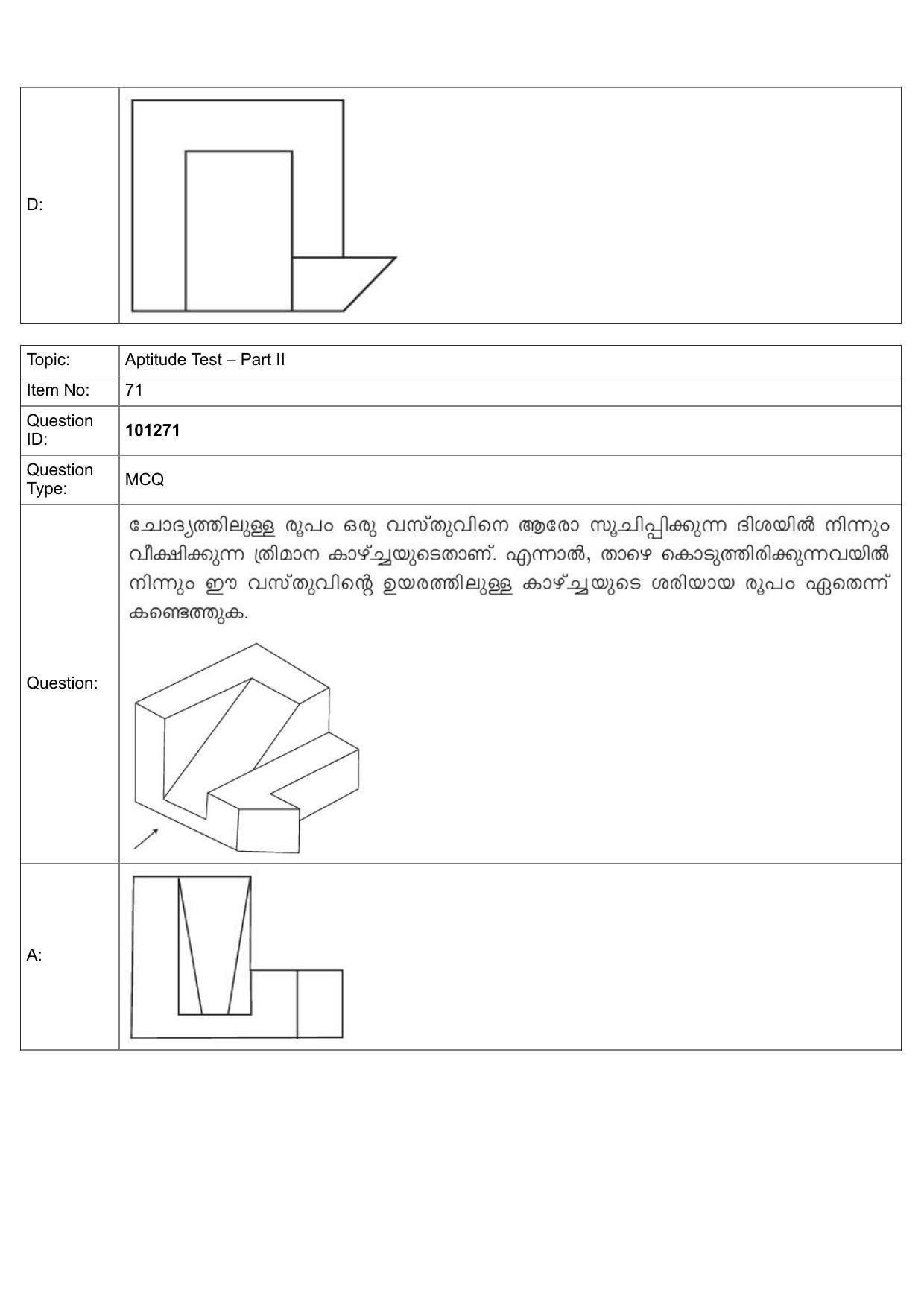 JEE Mains 2022: B Arch & B Planning Malayalam (Shift 1) 30-07-2022 Question Paper - Page 45