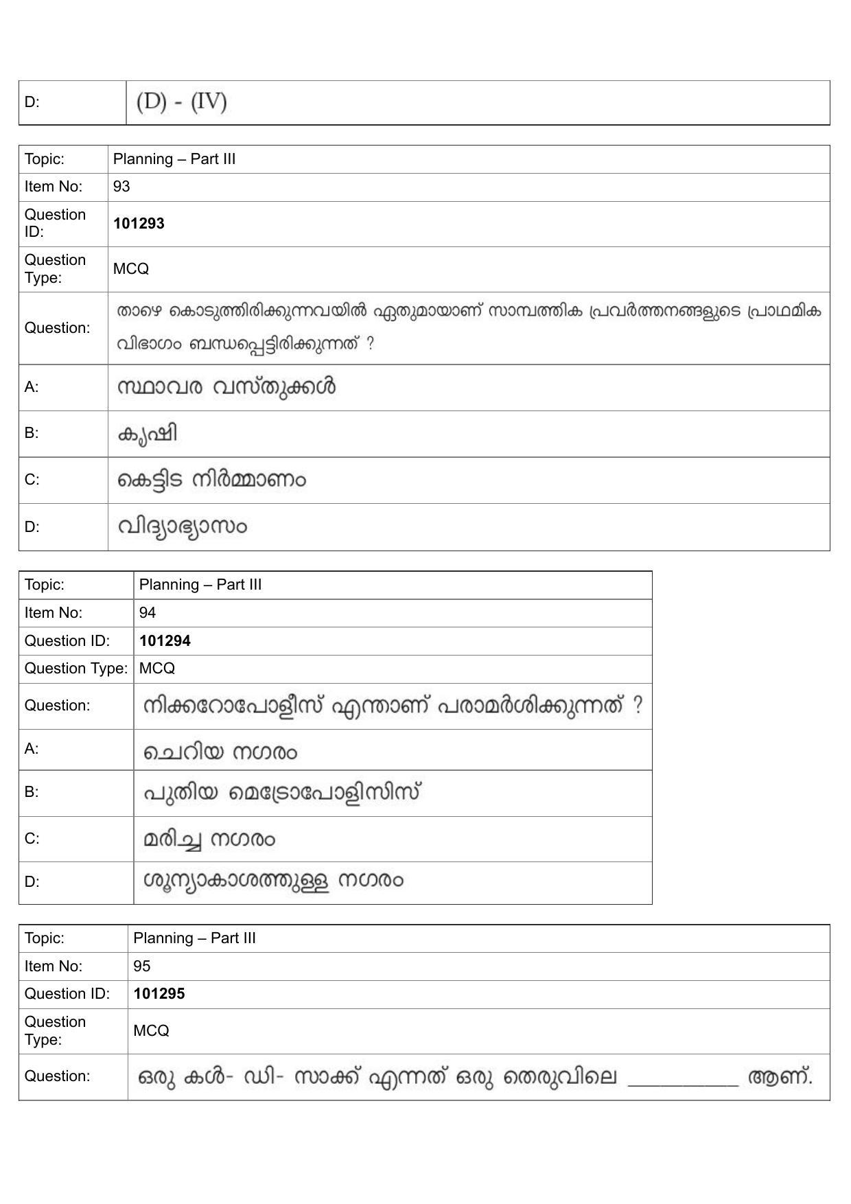 JEE Mains 2022: B Arch & B Planning Malayalam (Shift 1) 30-07-2022 Question Paper - Page 63