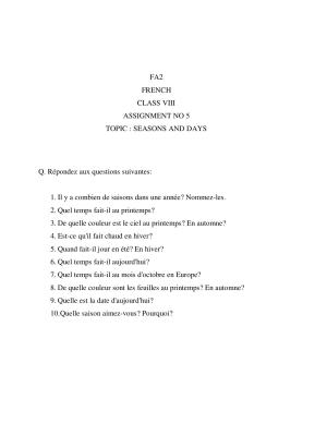 CBSE Worksheets for Class 8 French Assignment 5