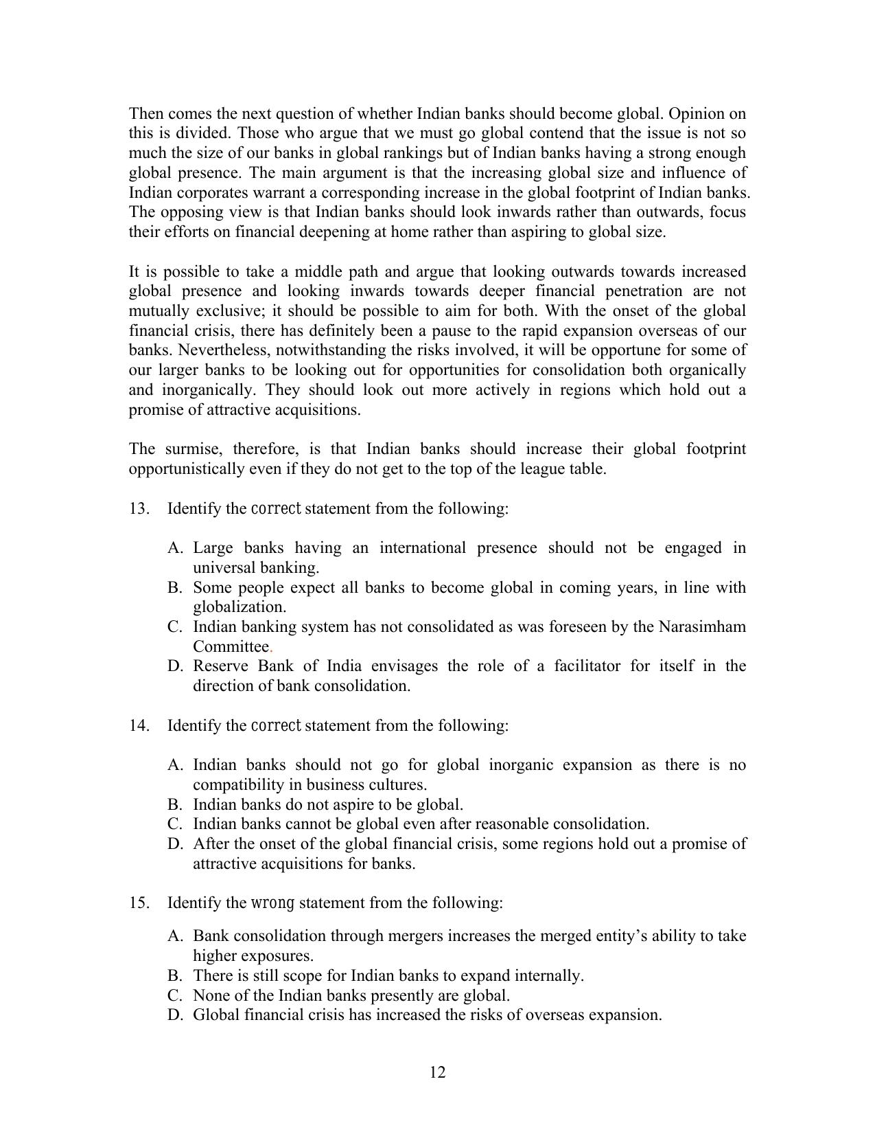 IIFT 2012 Question Paper - Page 12