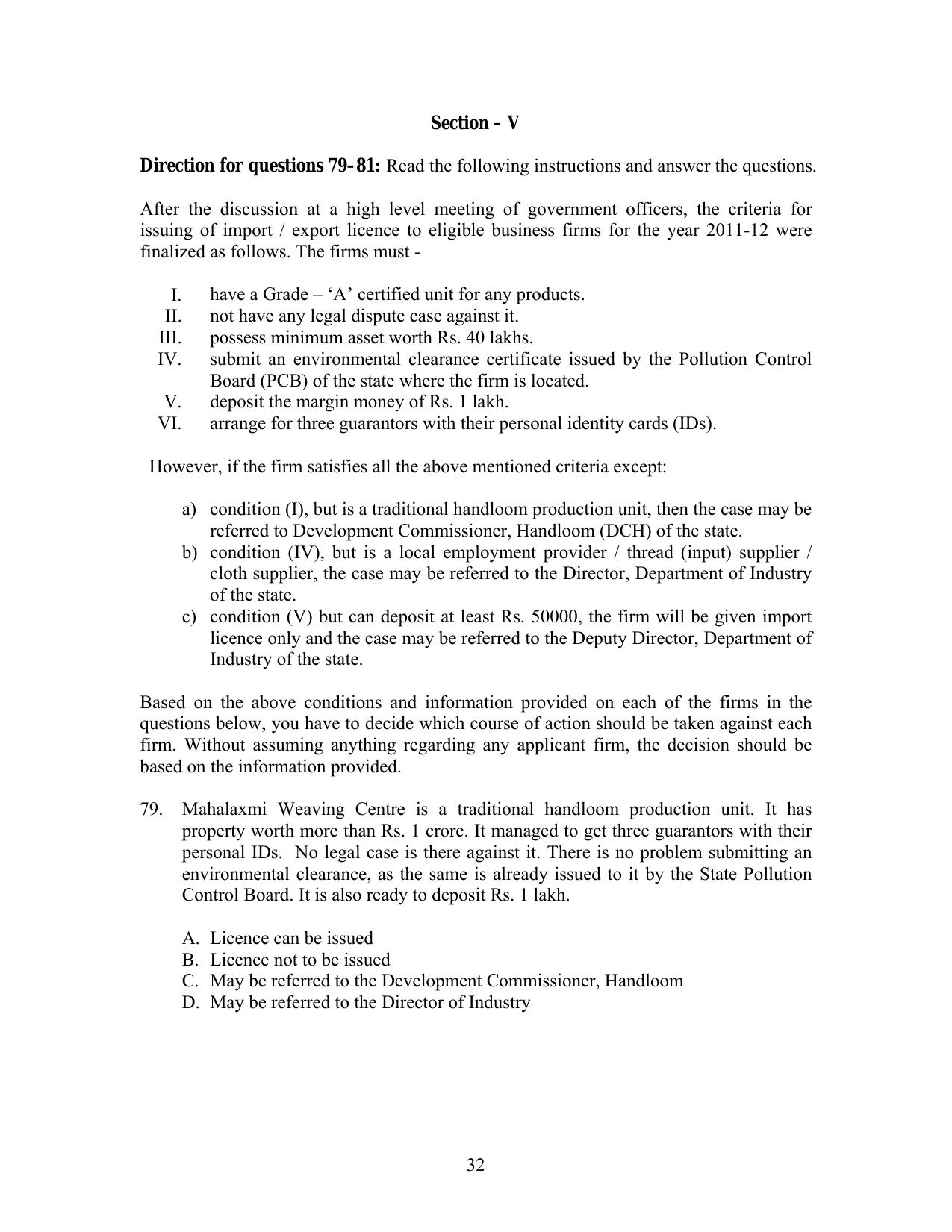 IIFT 2012 Question Paper - Page 32