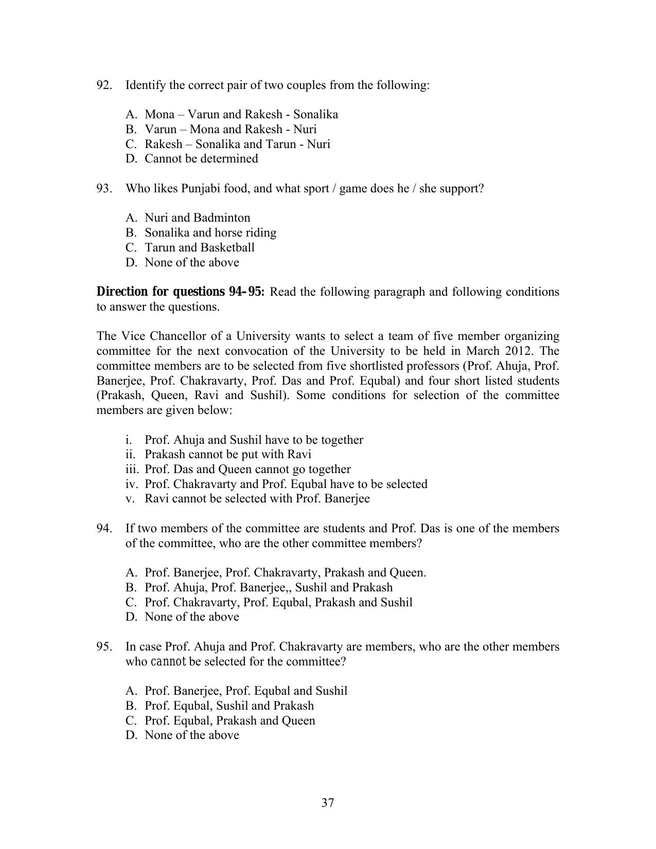 IIFT 2012 Question Paper - Page 37