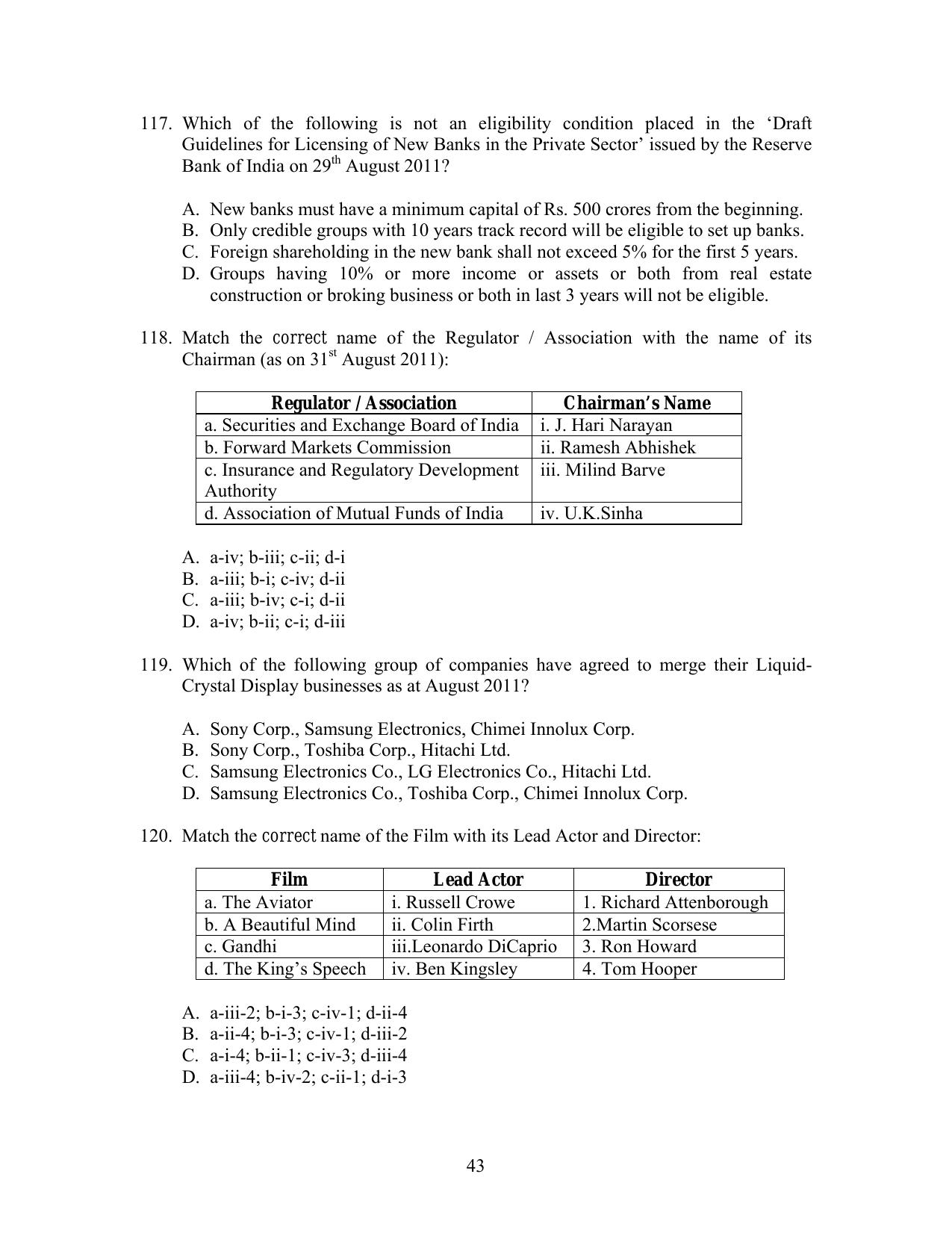 IIFT 2012 Question Paper - Page 43