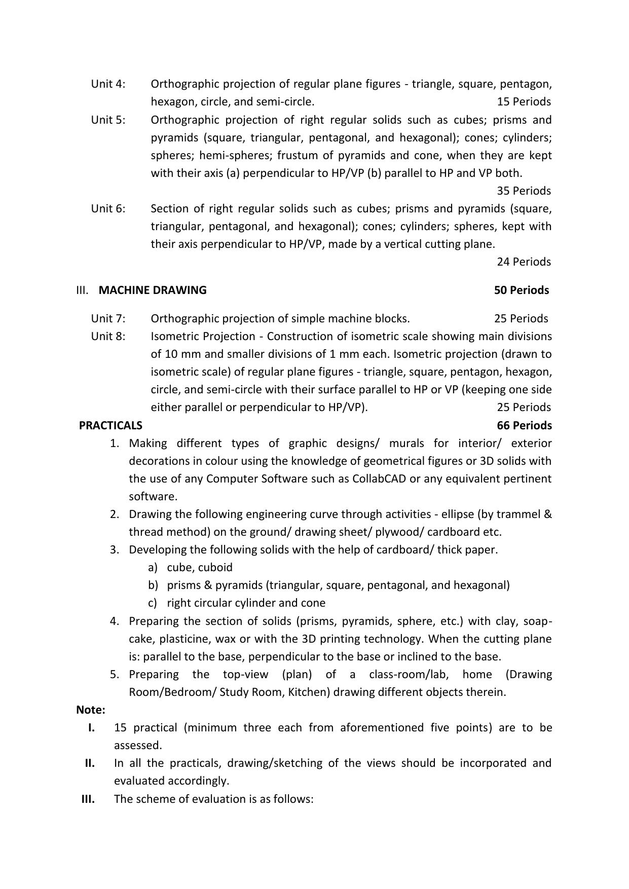 CBSE Class 11 & 12 Engineering Graphics Syllabus - Page 3