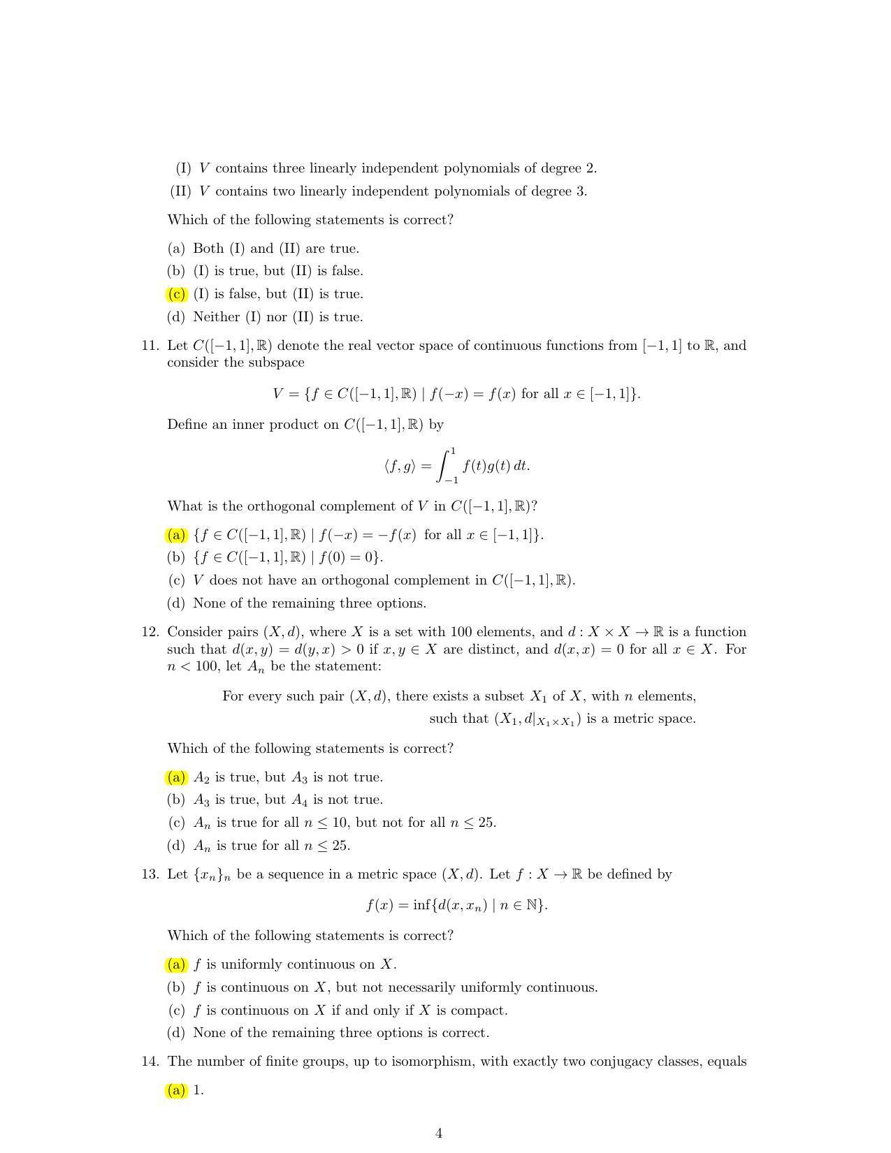 TIFR GS 2023 Mathematics Question Paper - Page 4