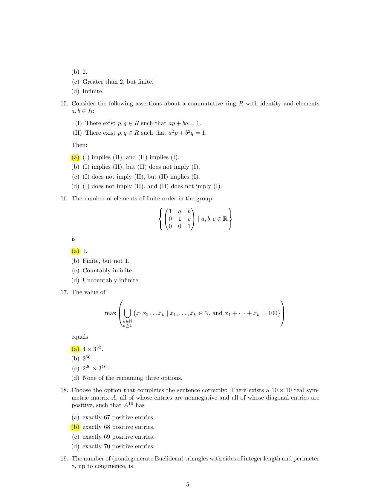 TIFR GS 2023 Mathematics Question Paper - Page 5