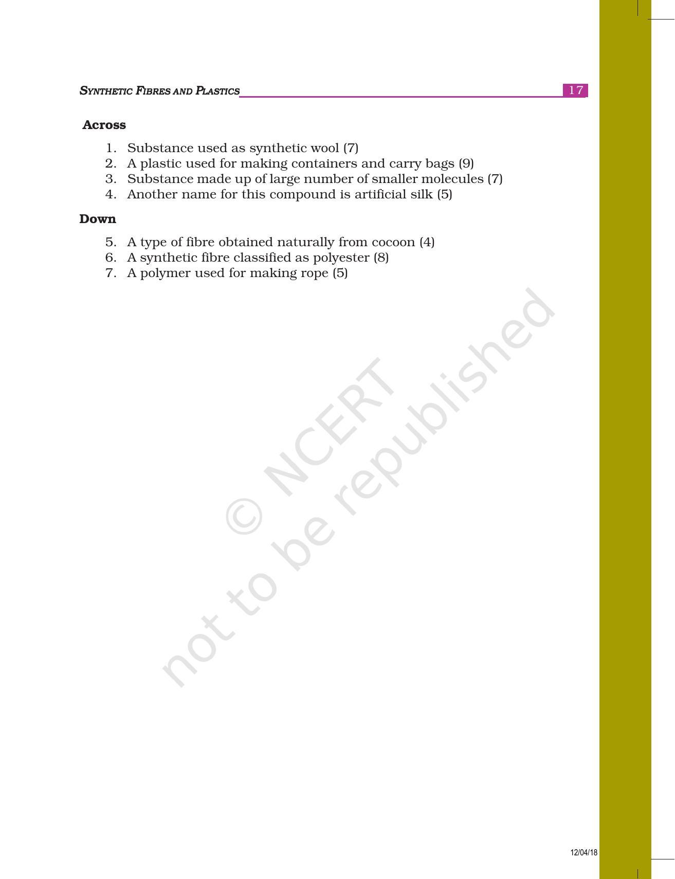 NCERT Exemplar Book for Class 8 Science: Chapter 3- Synthetic Fibres and Plastics - Page 5