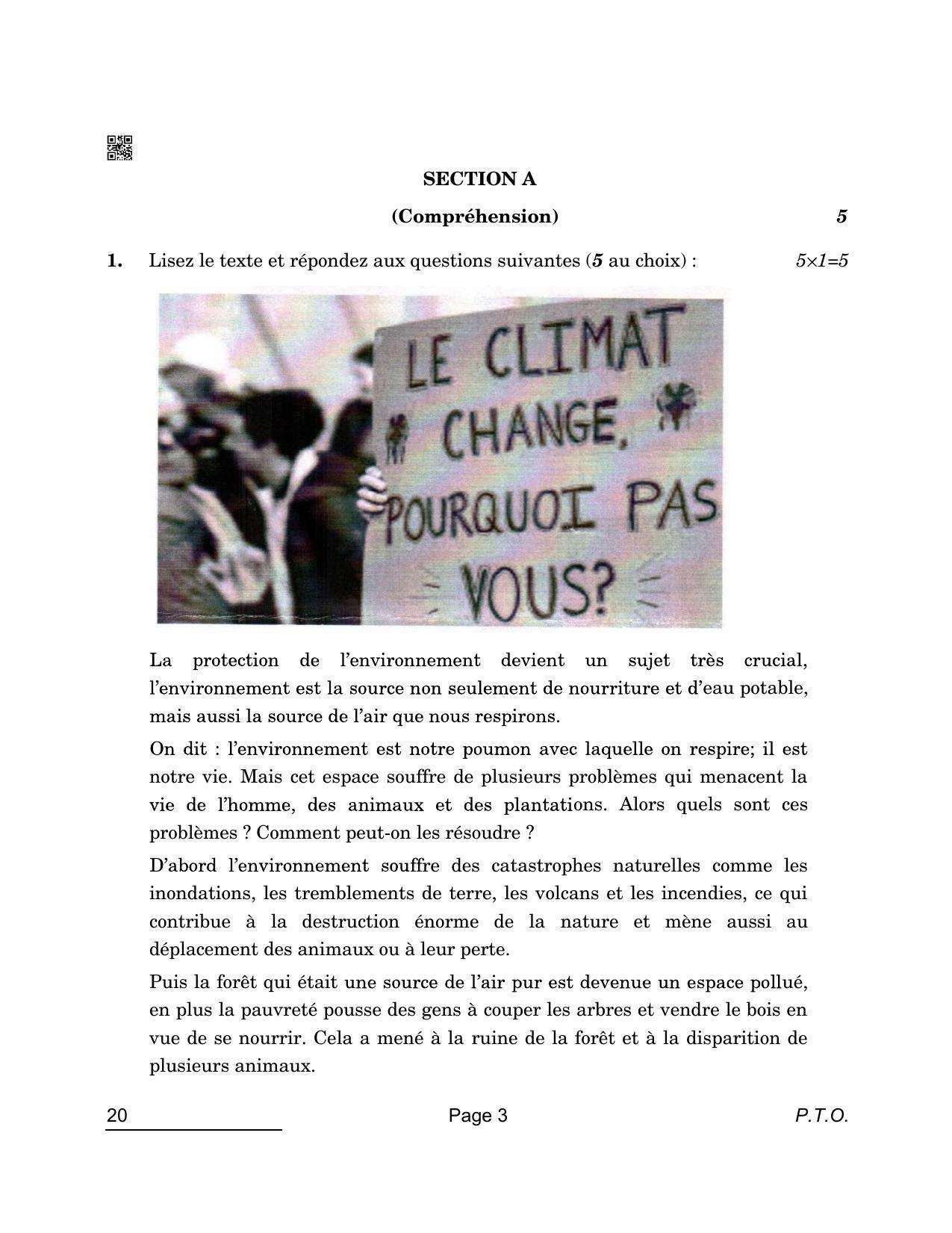 CBSE Class 10 20 French 2022 Compartment Question Paper - Page 3