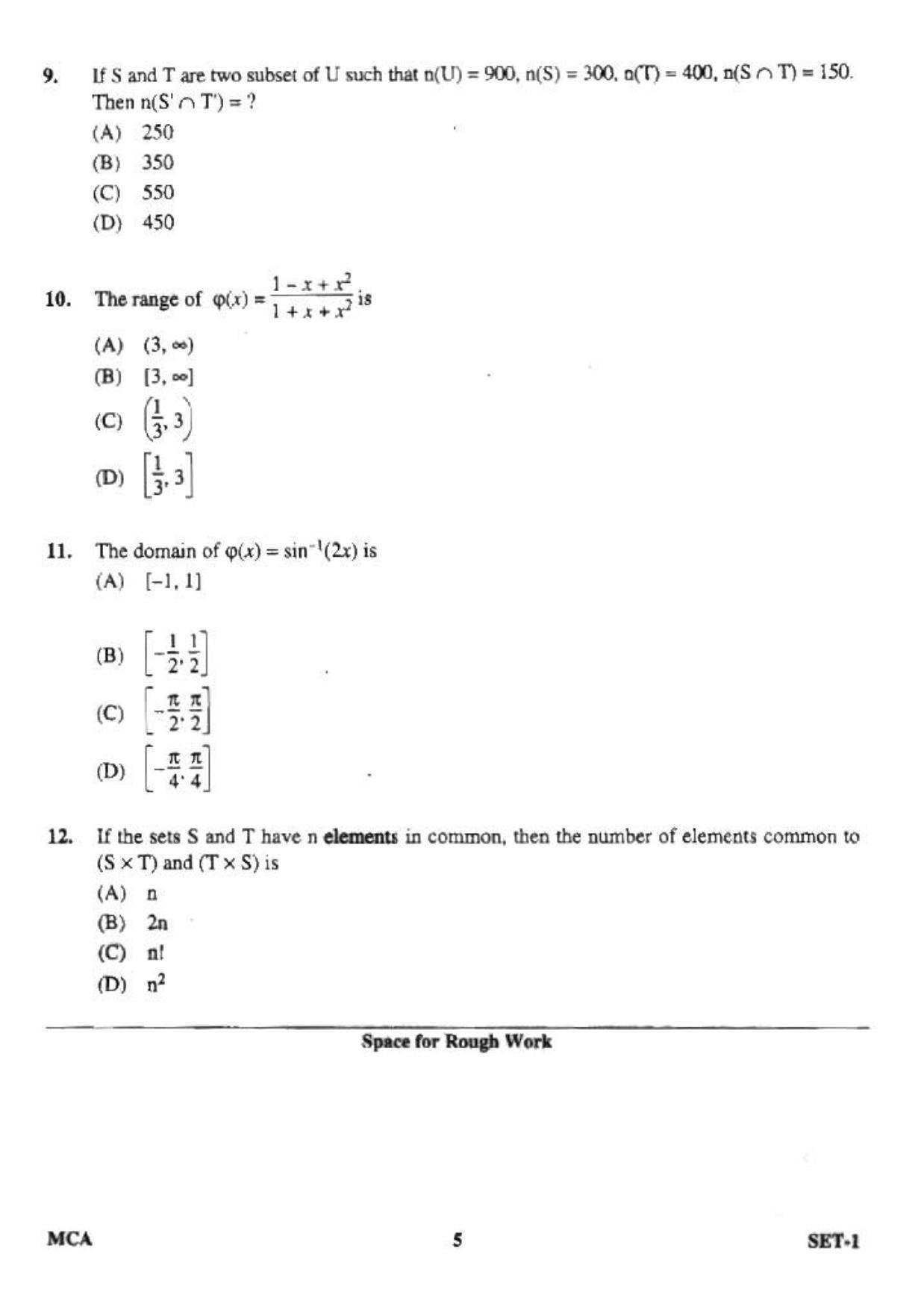 OJEE 2013 MCA Set 1 Question Paper - Page 3