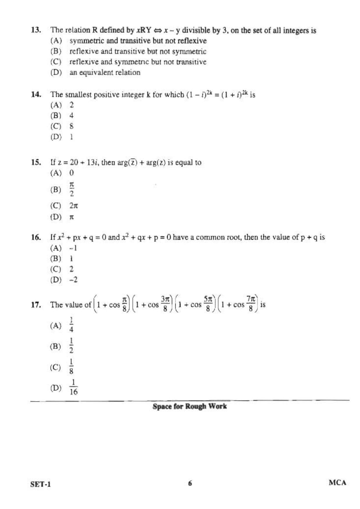 OJEE 2013 MCA Set 1 Question Paper - Page 4