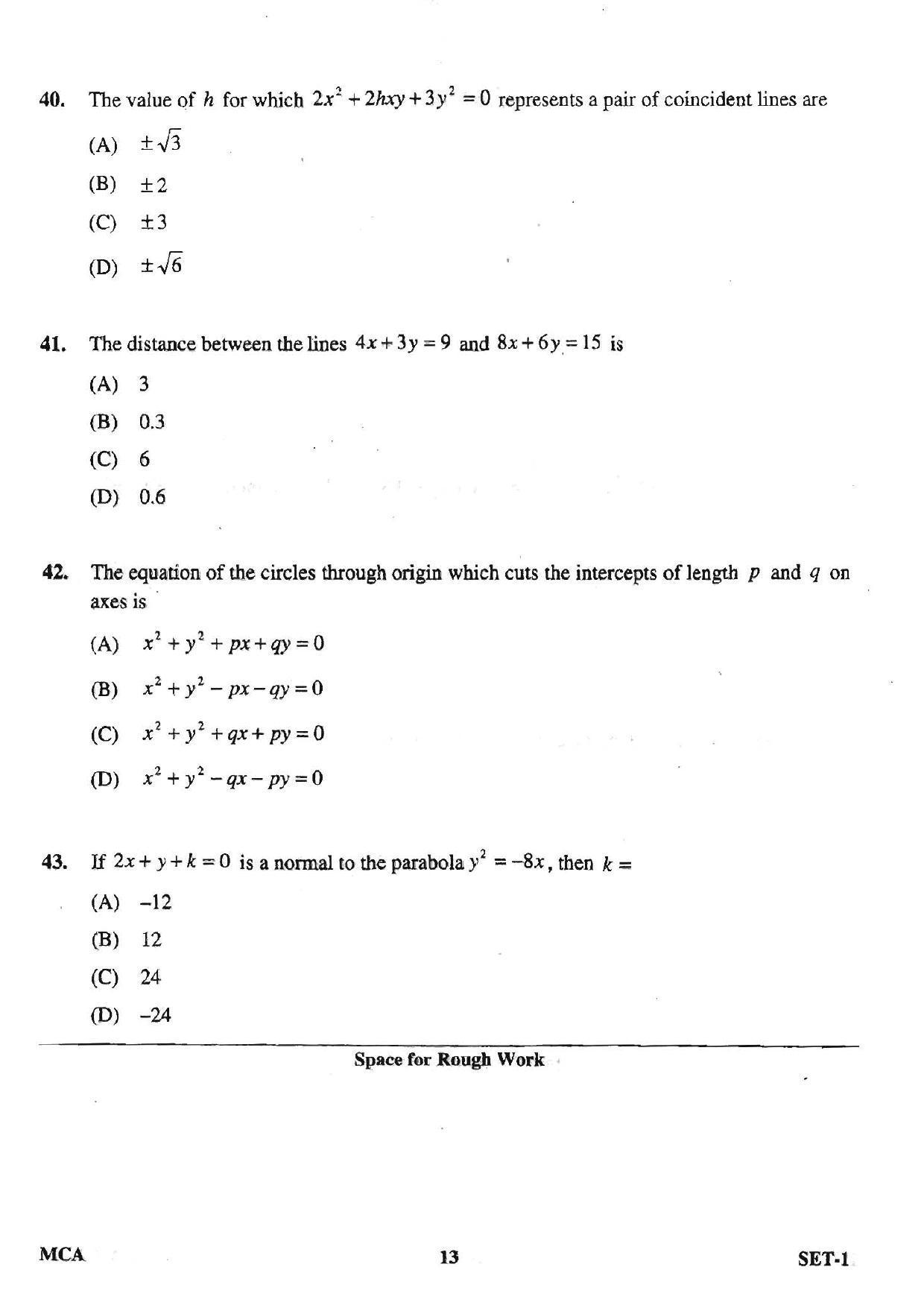 OJEE 2013 MCA Set 1 Question Paper - Page 11