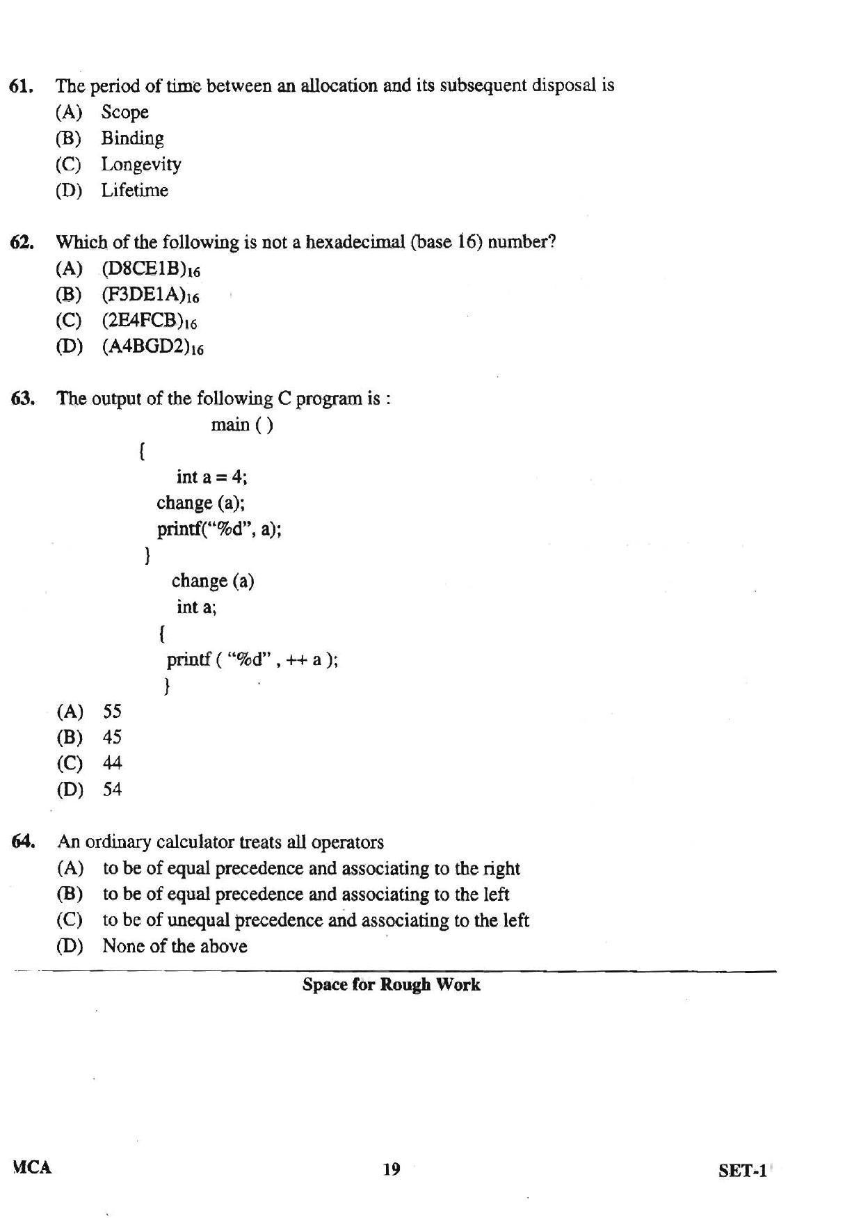 OJEE 2013 MCA Set 1 Question Paper - Page 17