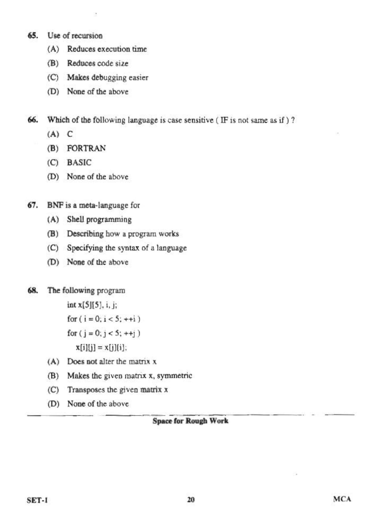 OJEE 2013 MCA Set 1 Question Paper - Page 18