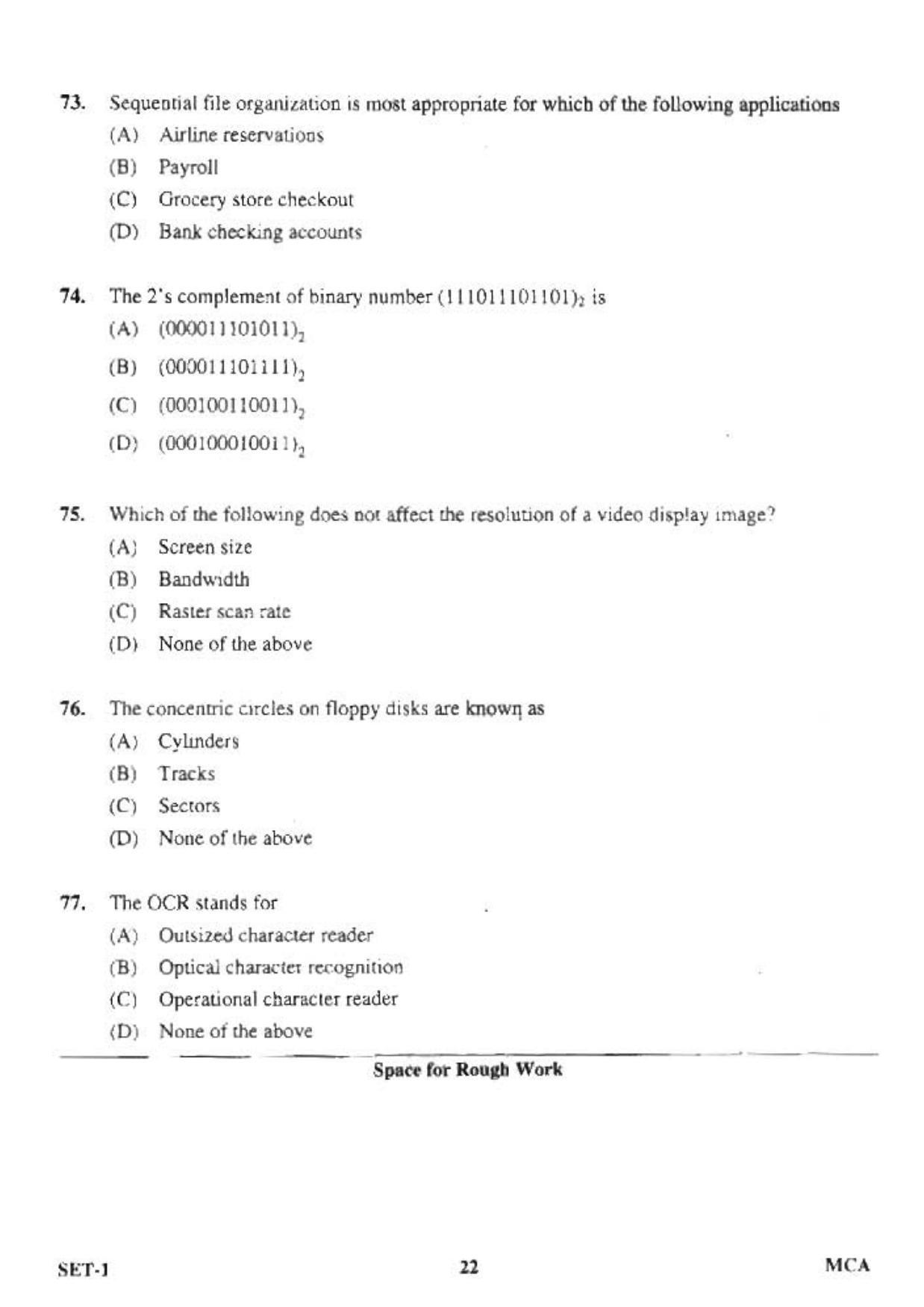 OJEE 2013 MCA Set 1 Question Paper - Page 20