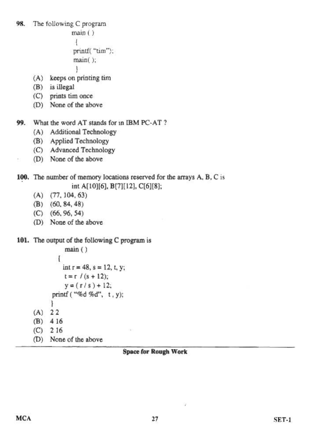 OJEE 2013 MCA Set 1 Question Paper - Page 25