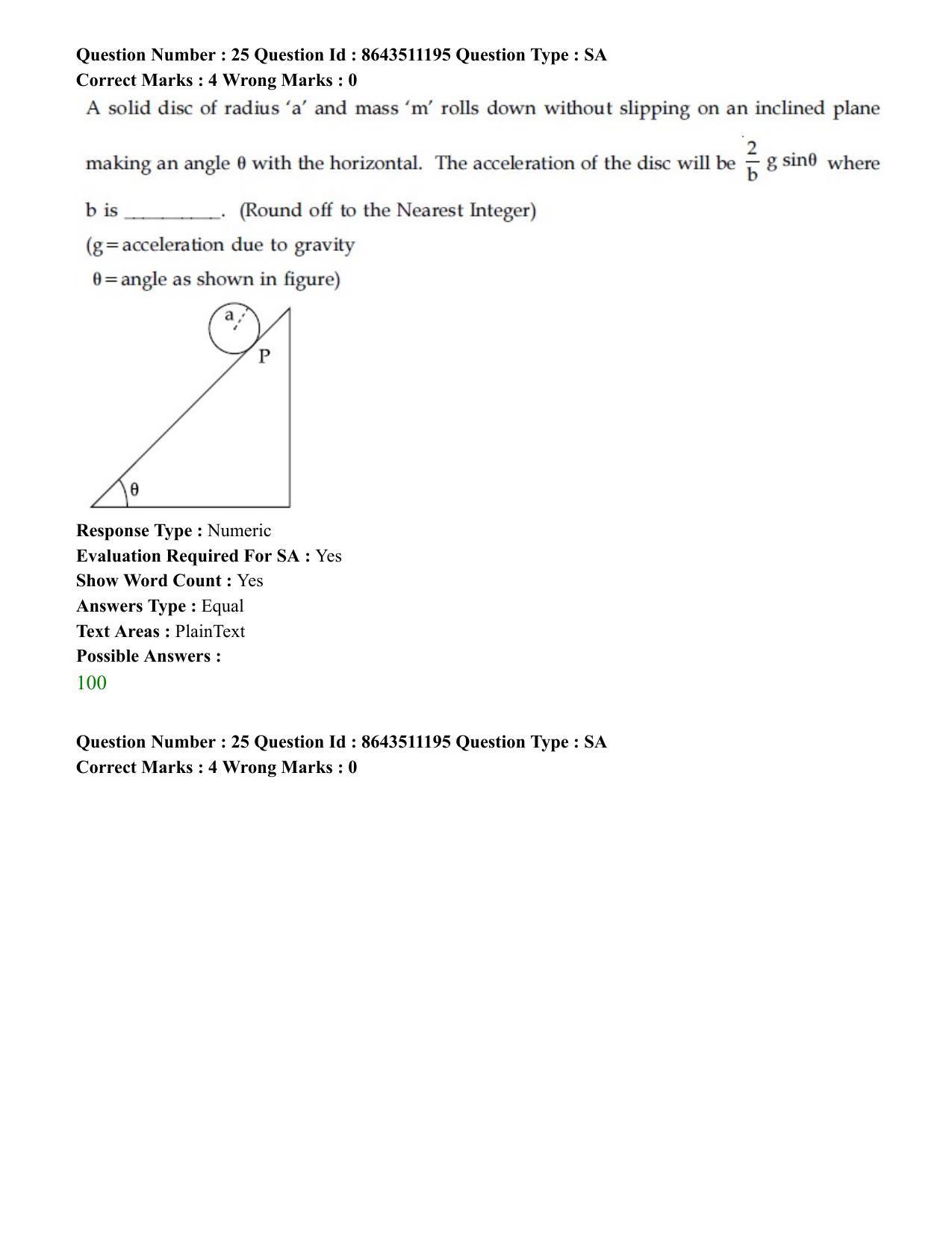 JEE Mains 2021: BTech EA (Shift 2) 16-03-2021 Question Paper - Page 25