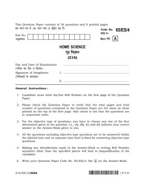 NIOS 2023 Class 10 Home Science (ES) Question Paper