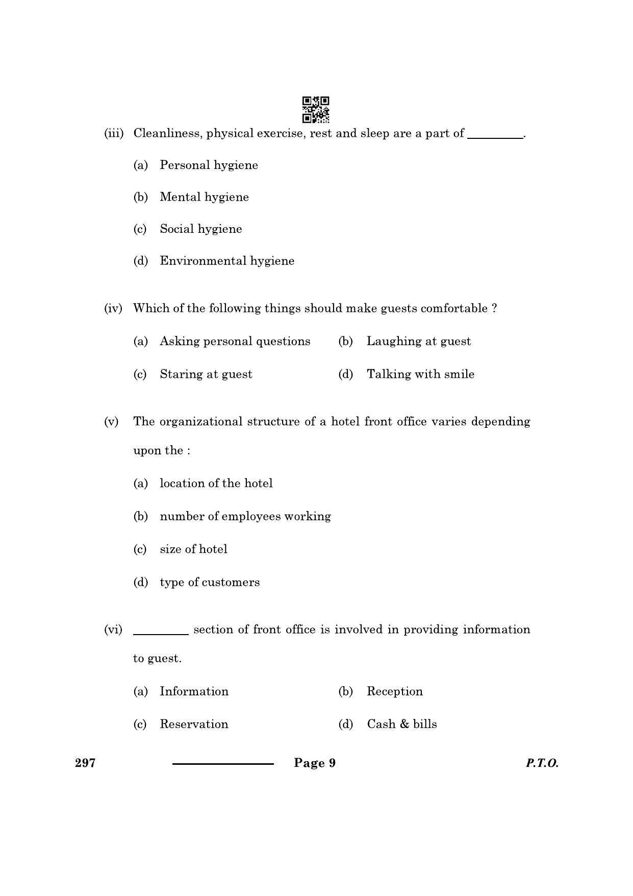 CBSE Class 10 Front Office Operation 2024 Question Paper - Page 9