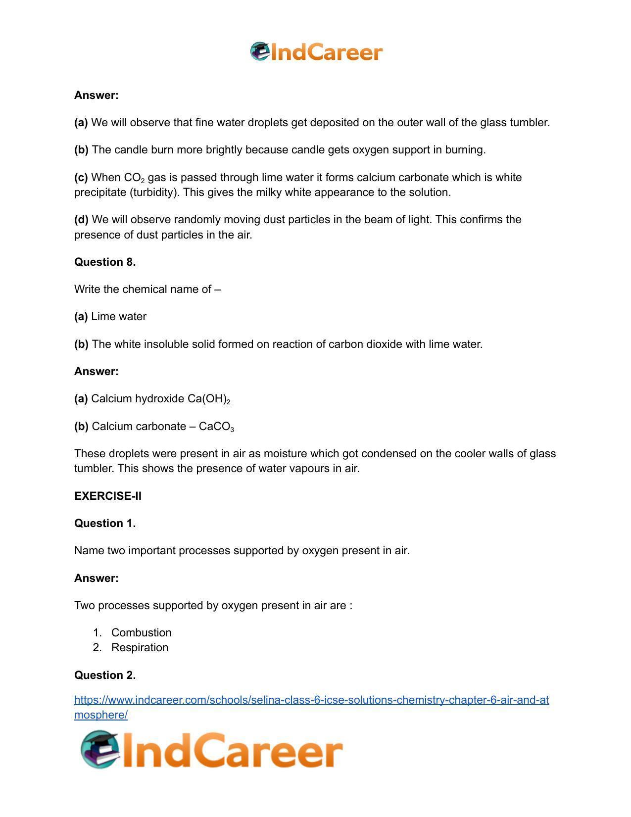 Selina Class 6 ICSE Solutions Chemistry : Chapter 6- Air and Atmosphere - Page 5