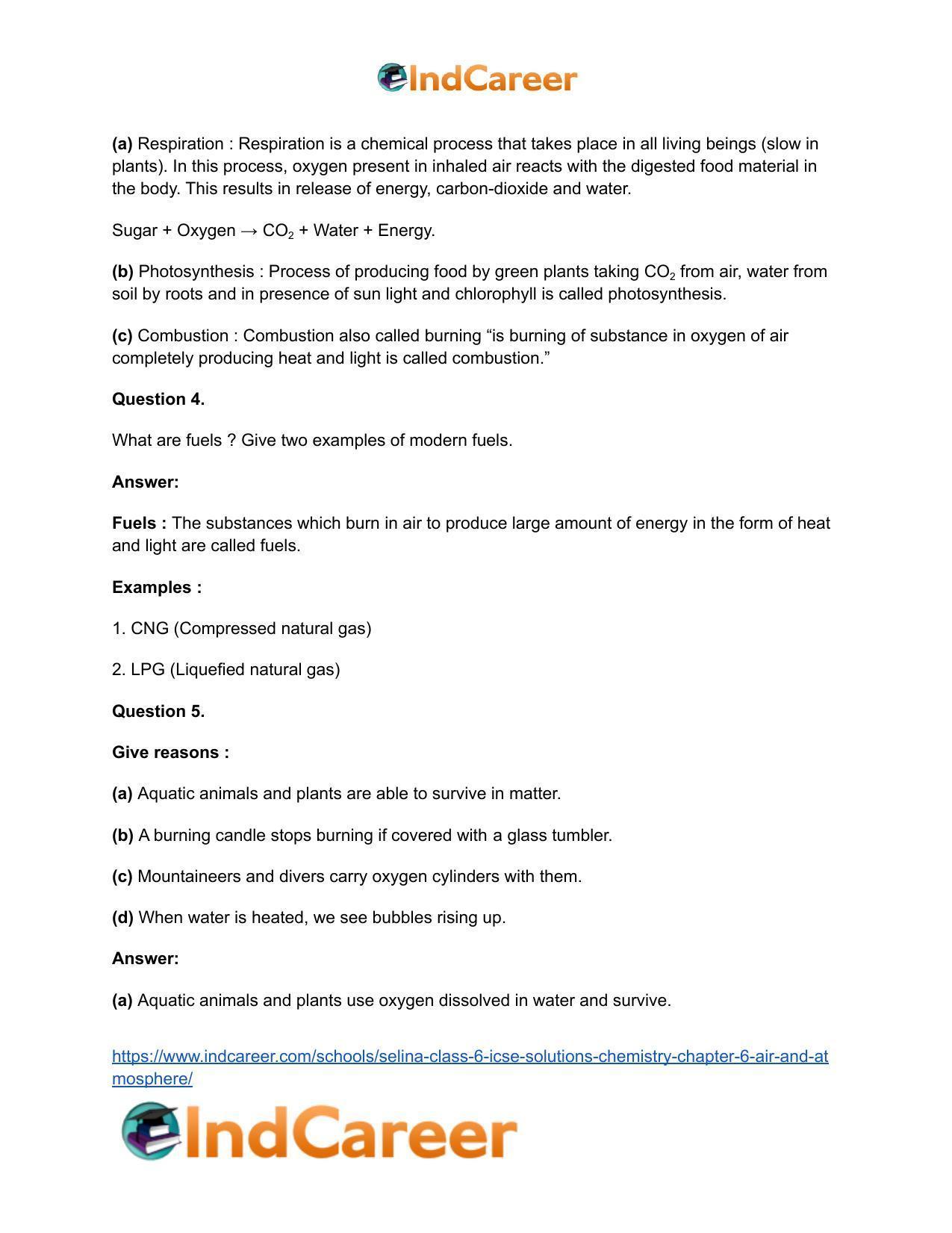Selina Class 6 ICSE Solutions Chemistry : Chapter 6- Air and Atmosphere - Page 7