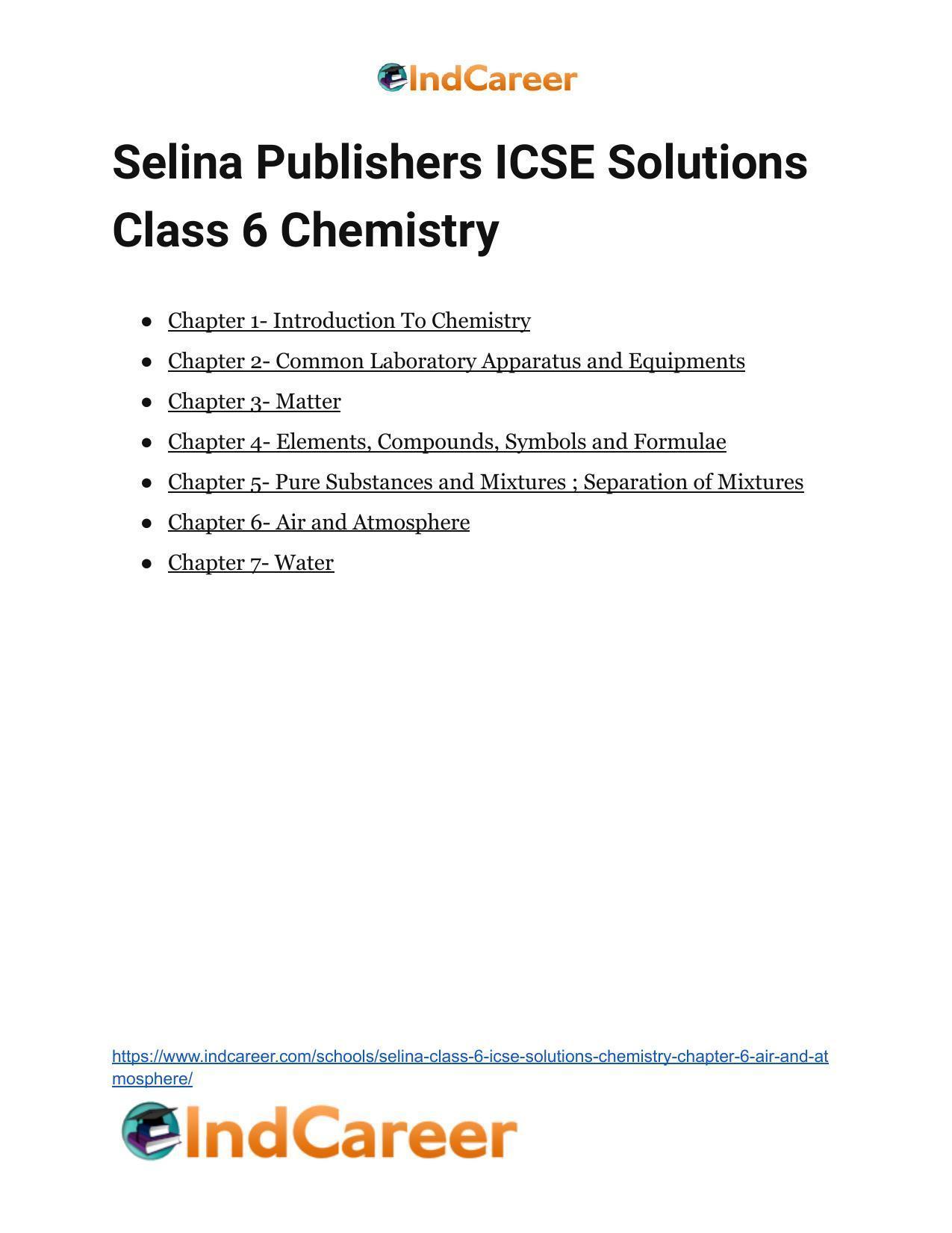 Selina Class 6 ICSE Solutions Chemistry : Chapter 6- Air and Atmosphere - Page 17